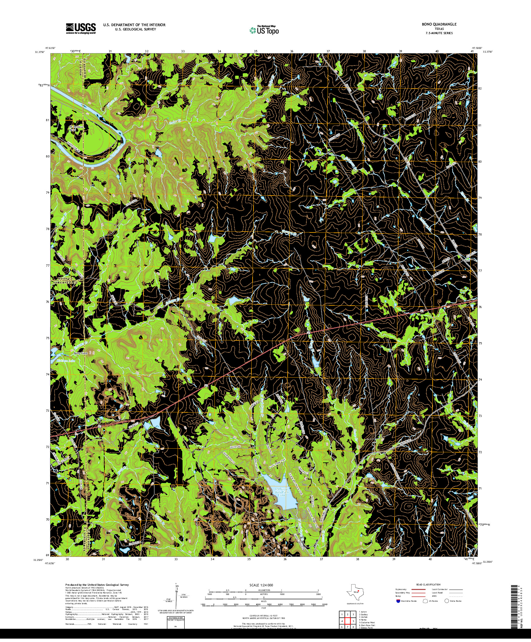 USGS US TOPO 7.5-MINUTE MAP FOR BONO, TX 2019