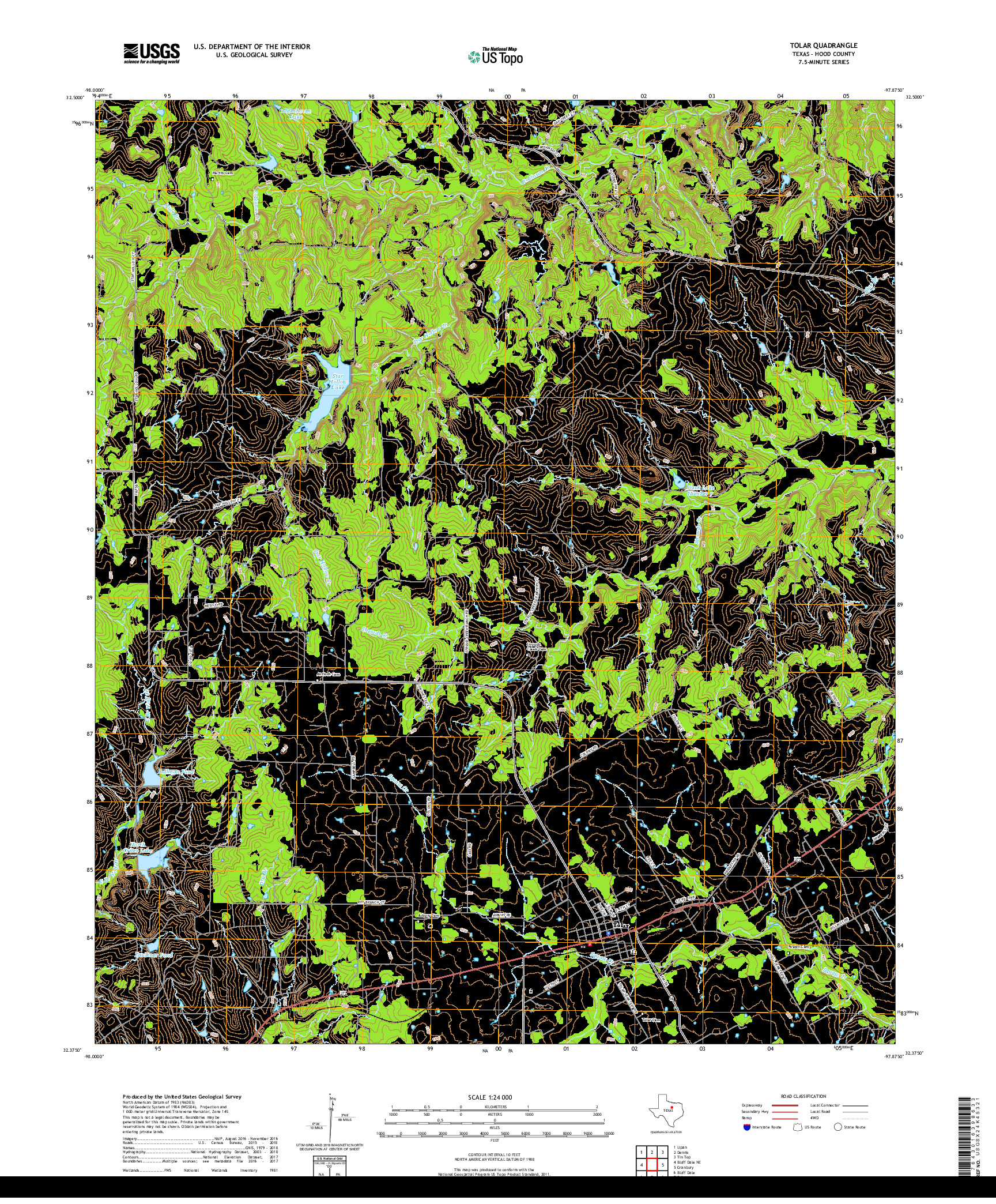 USGS US TOPO 7.5-MINUTE MAP FOR TOLAR, TX 2019