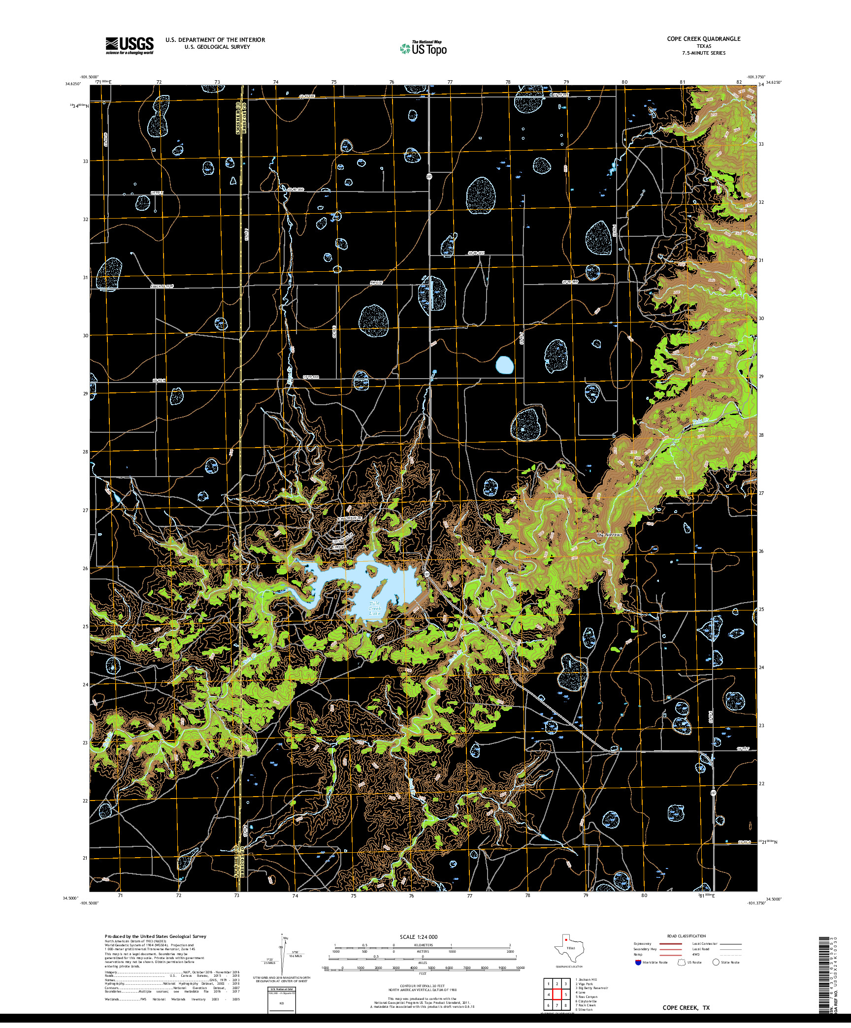 USGS US TOPO 7.5-MINUTE MAP FOR COPE CREEK, TX 2019