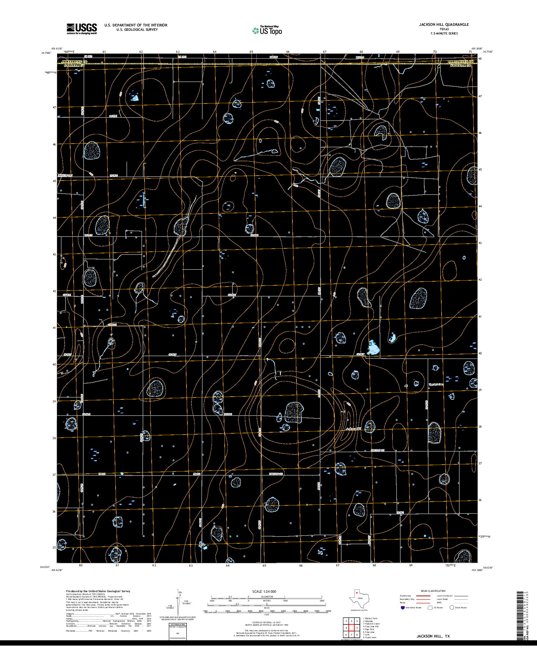 USGS US TOPO 7.5-MINUTE MAP FOR JACKSON HILL, TX 2019