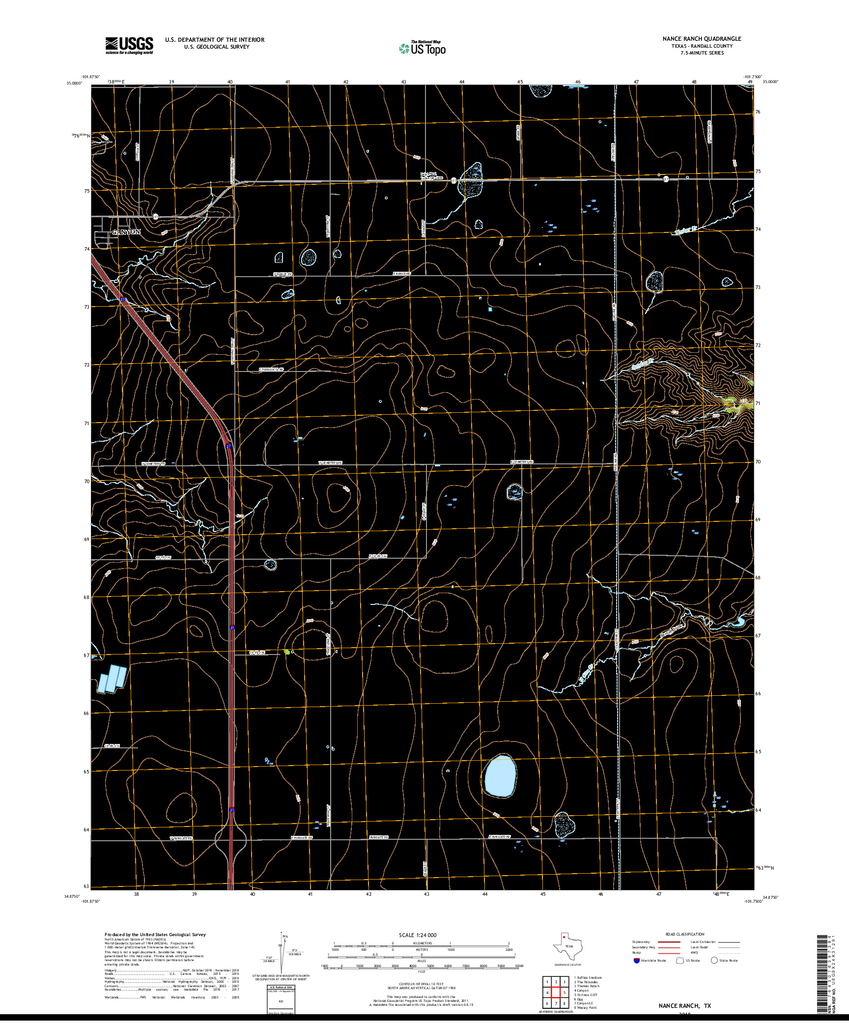 USGS US TOPO 7.5-MINUTE MAP FOR NANCE RANCH, TX 2019