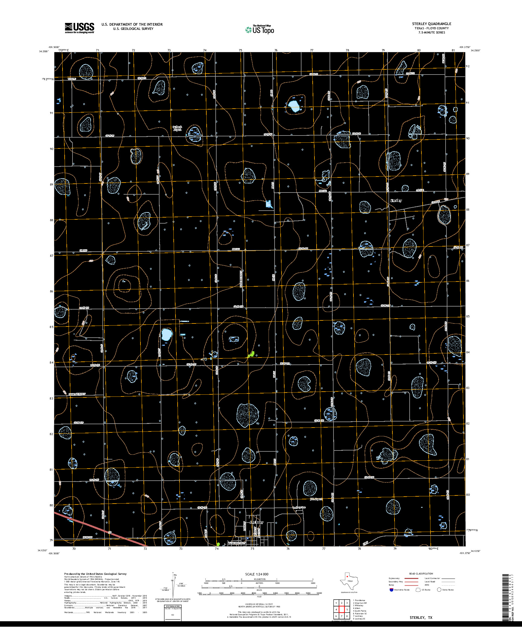 USGS US TOPO 7.5-MINUTE MAP FOR STERLEY, TX 2019