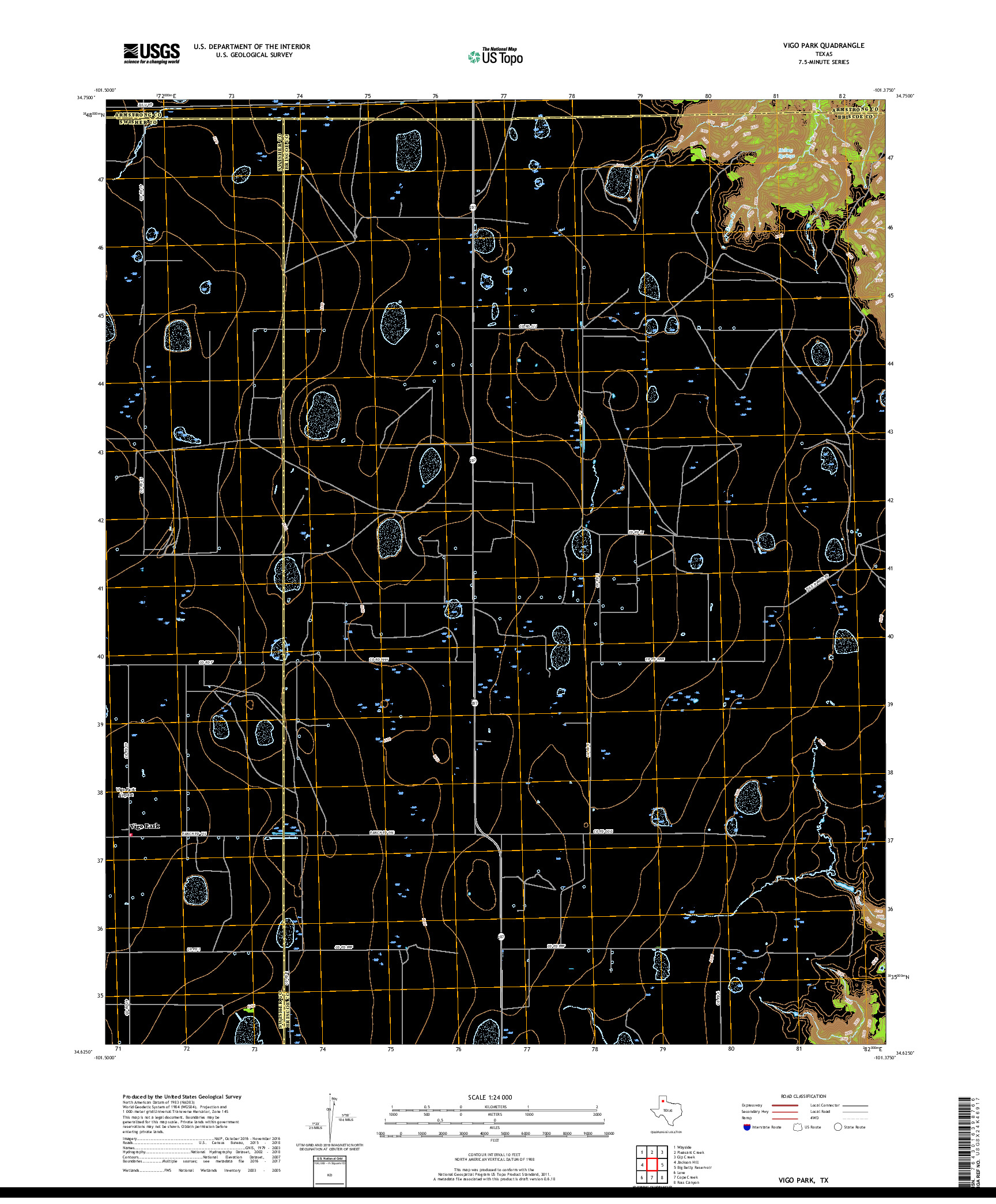 USGS US TOPO 7.5-MINUTE MAP FOR VIGO PARK, TX 2019