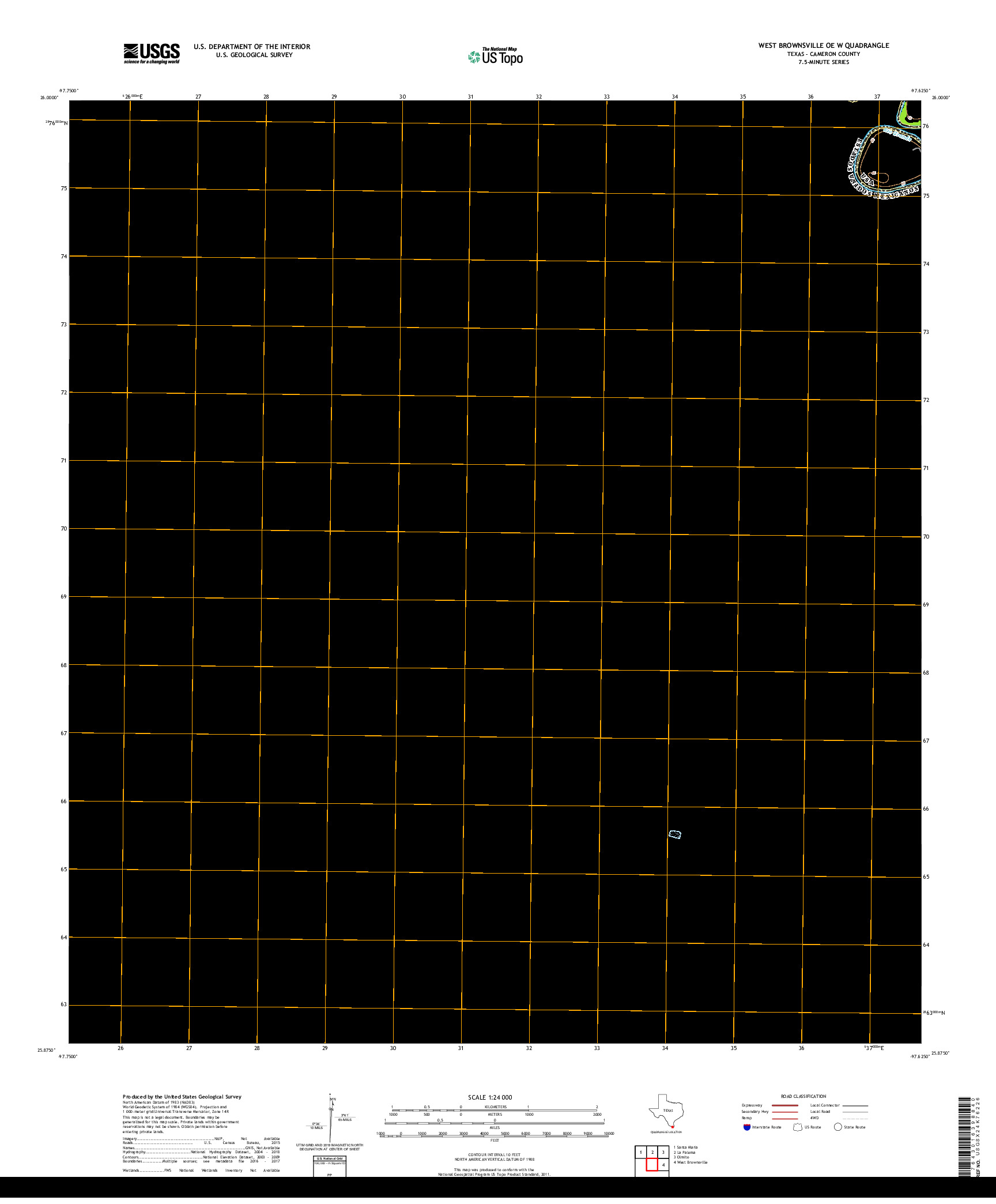 USGS US TOPO 7.5-MINUTE MAP FOR WEST BROWNSVILLE OE W, TX,TAM 2019