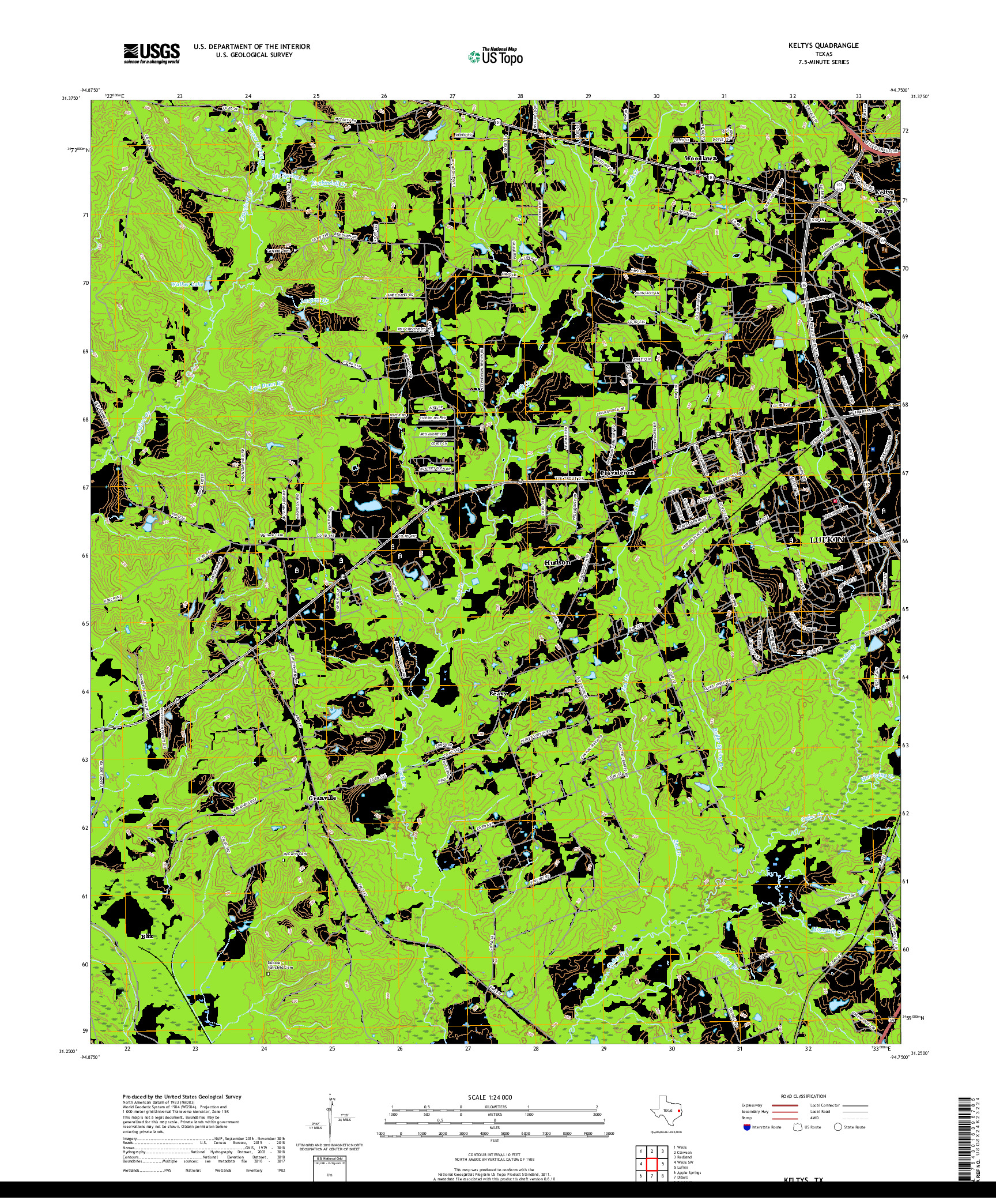 USGS US TOPO 7.5-MINUTE MAP FOR KELTYS, TX 2019