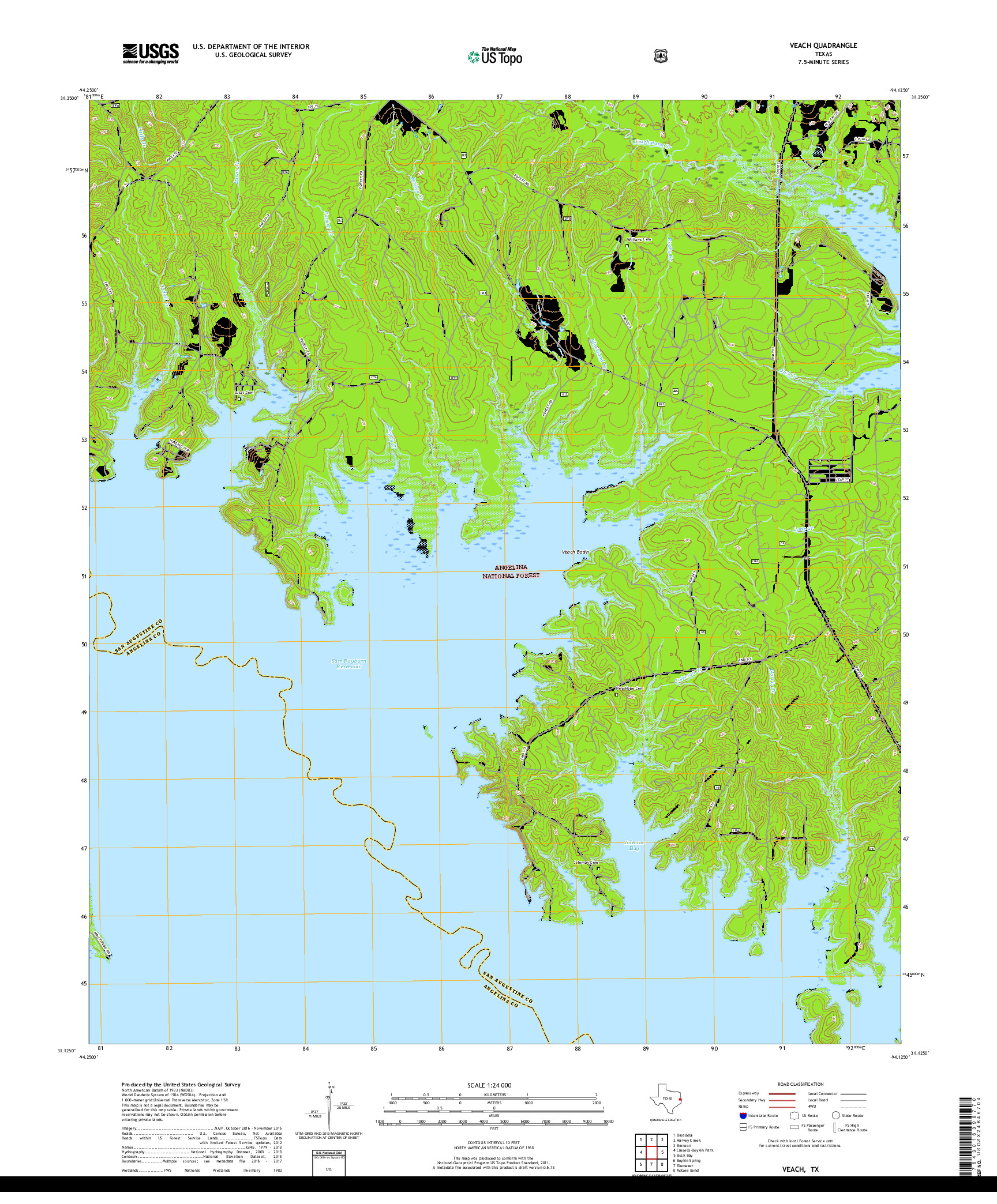 USGS US TOPO 7.5-MINUTE MAP FOR VEACH, TX 2019