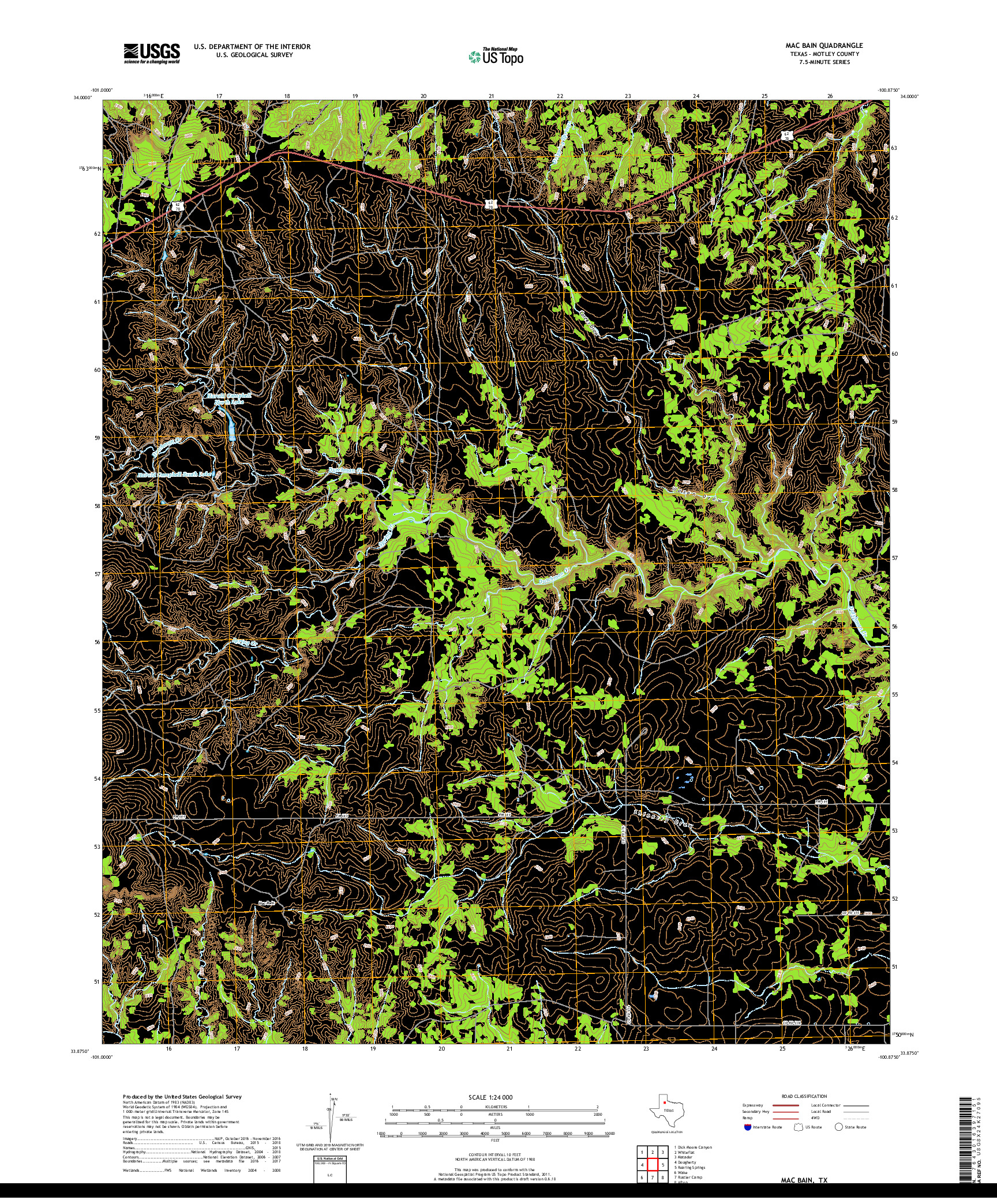 USGS US TOPO 7.5-MINUTE MAP FOR MAC BAIN, TX 2019