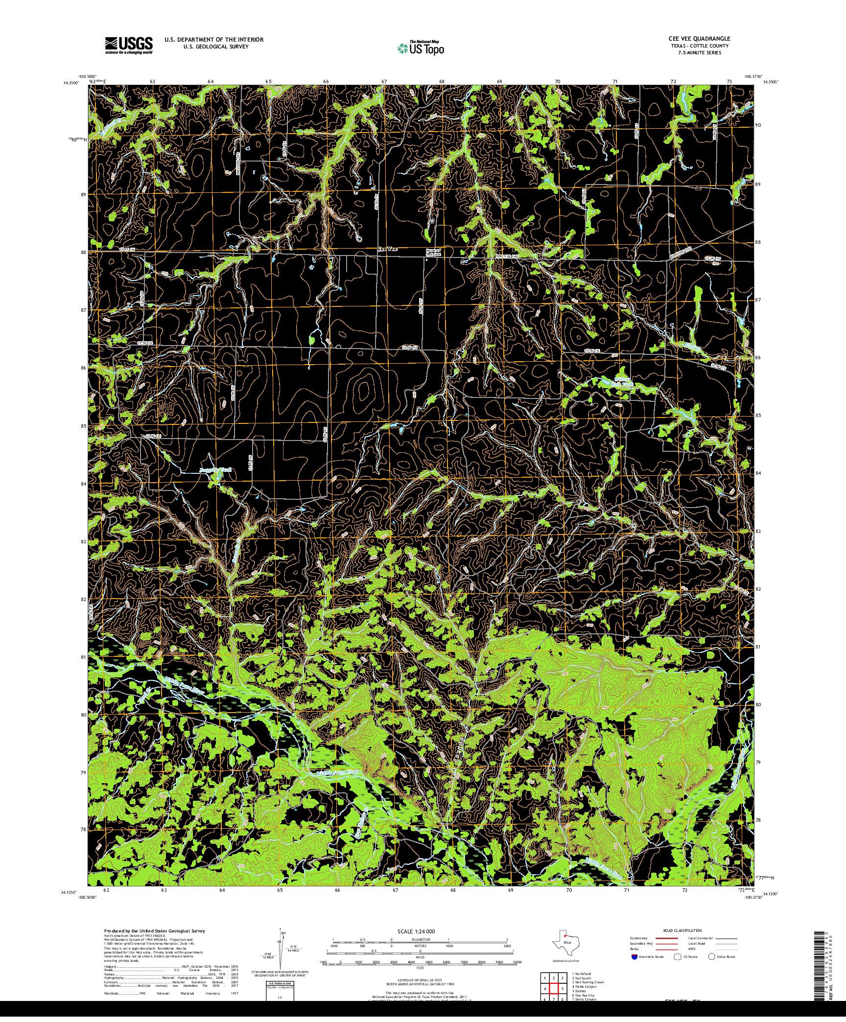 USGS US TOPO 7.5-MINUTE MAP FOR CEE VEE, TX 2019