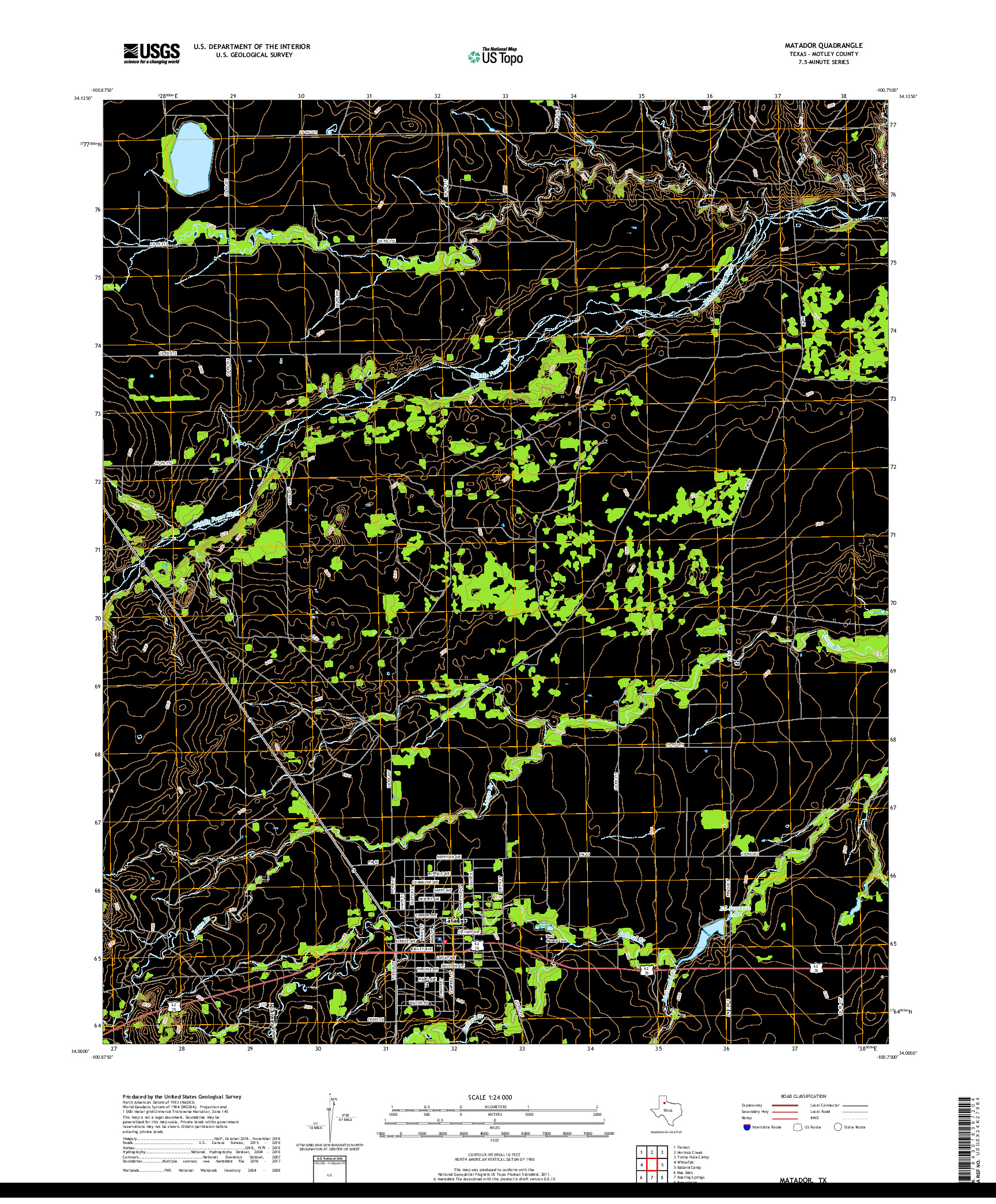 USGS US TOPO 7.5-MINUTE MAP FOR MATADOR, TX 2019