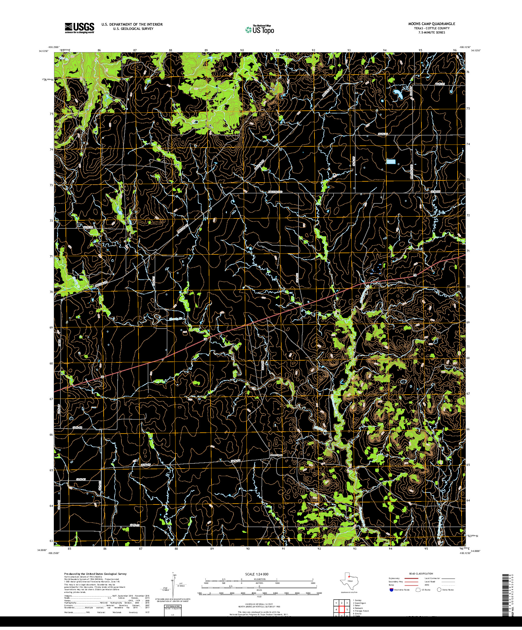 USGS US TOPO 7.5-MINUTE MAP FOR MOONS CAMP, TX 2019