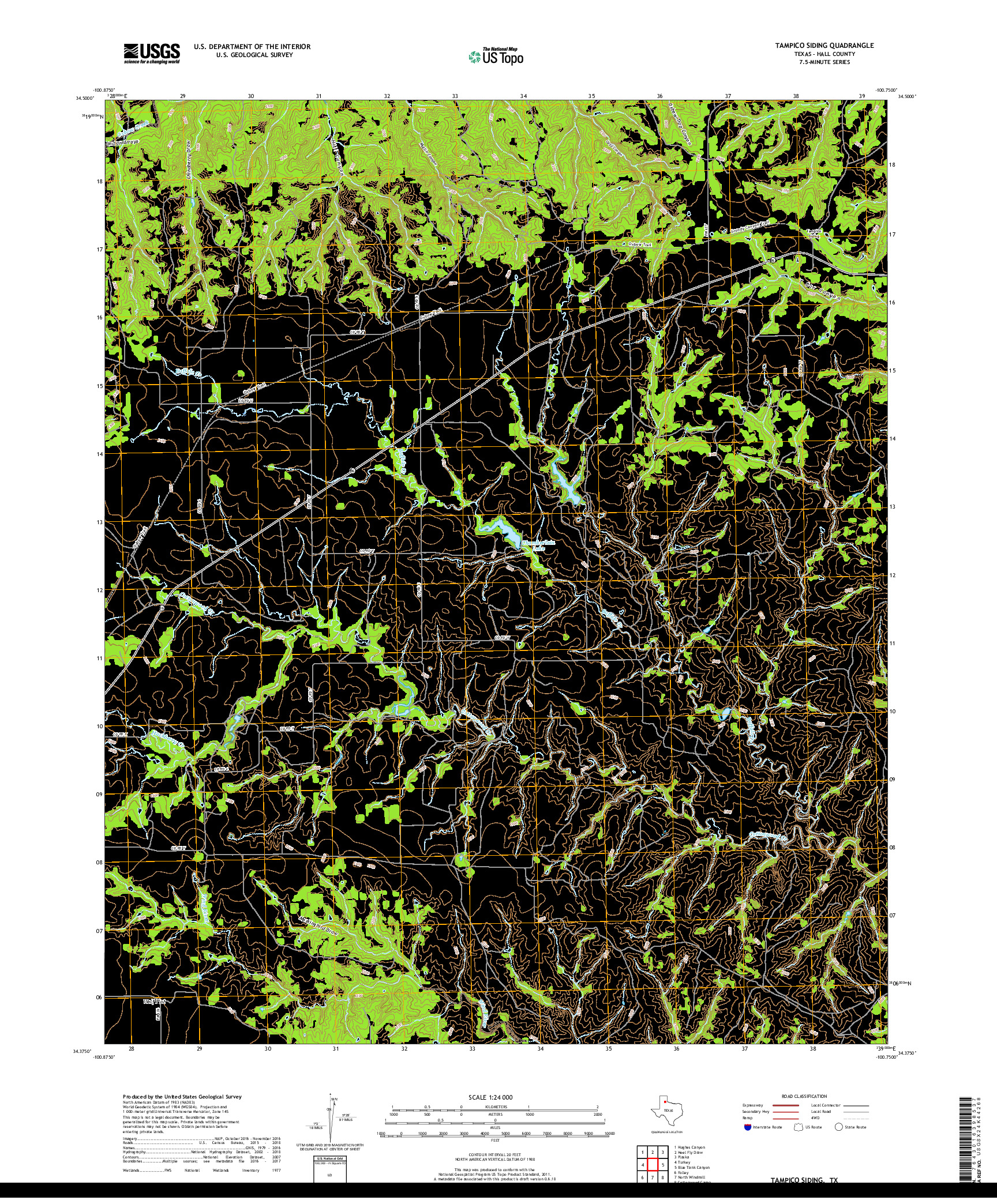 USGS US TOPO 7.5-MINUTE MAP FOR TAMPICO SIDING, TX 2019