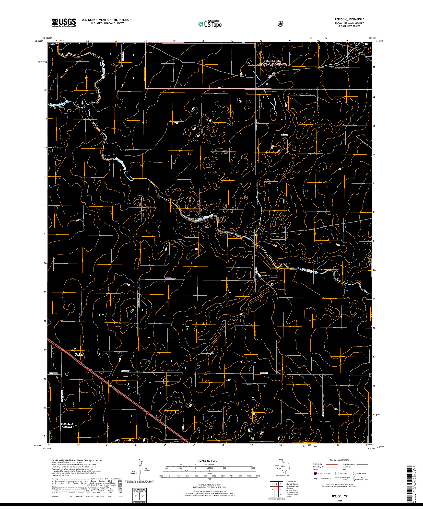 USGS US TOPO 7.5-MINUTE MAP FOR PERICO, TX 2019