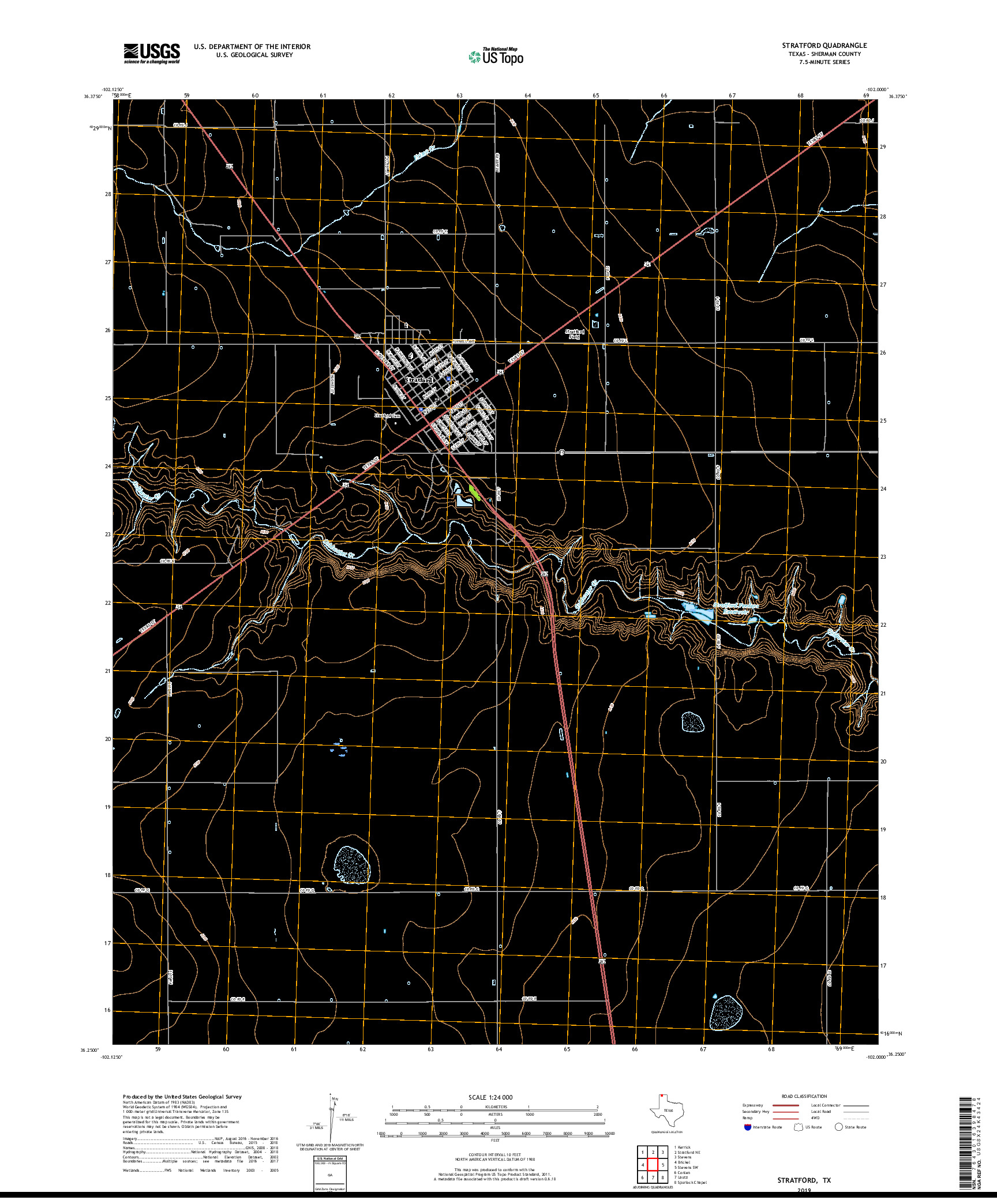 USGS US TOPO 7.5-MINUTE MAP FOR STRATFORD, TX 2019
