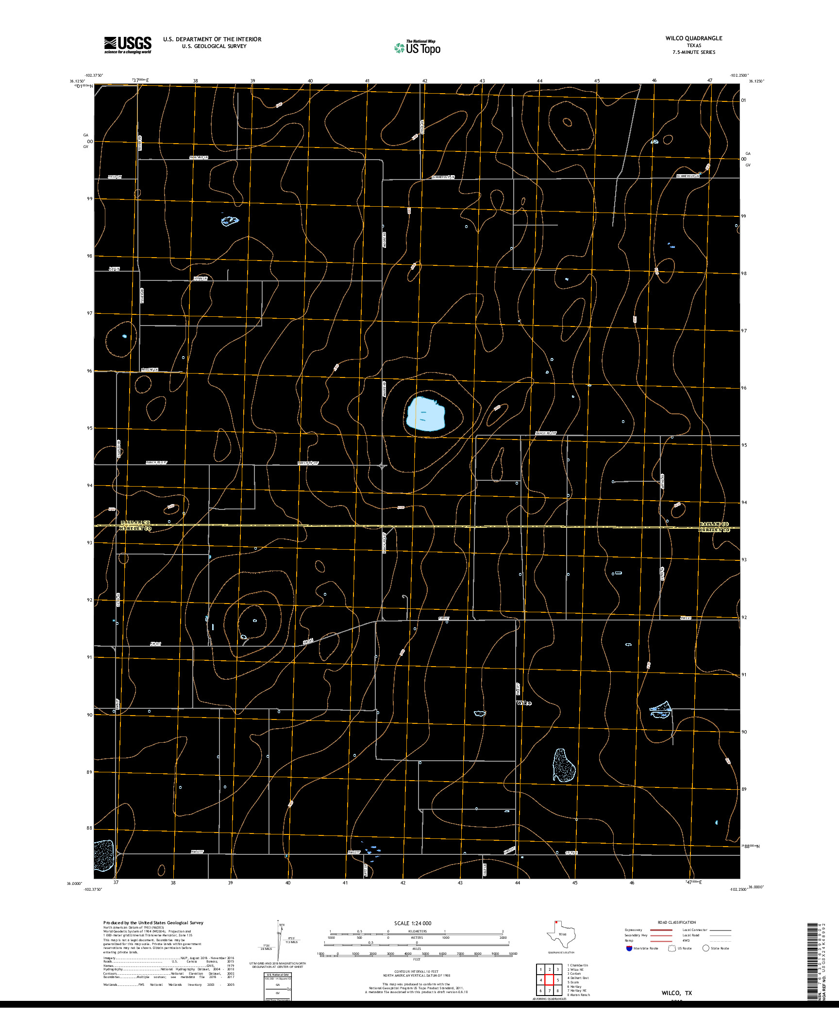 USGS US TOPO 7.5-MINUTE MAP FOR WILCO, TX 2019