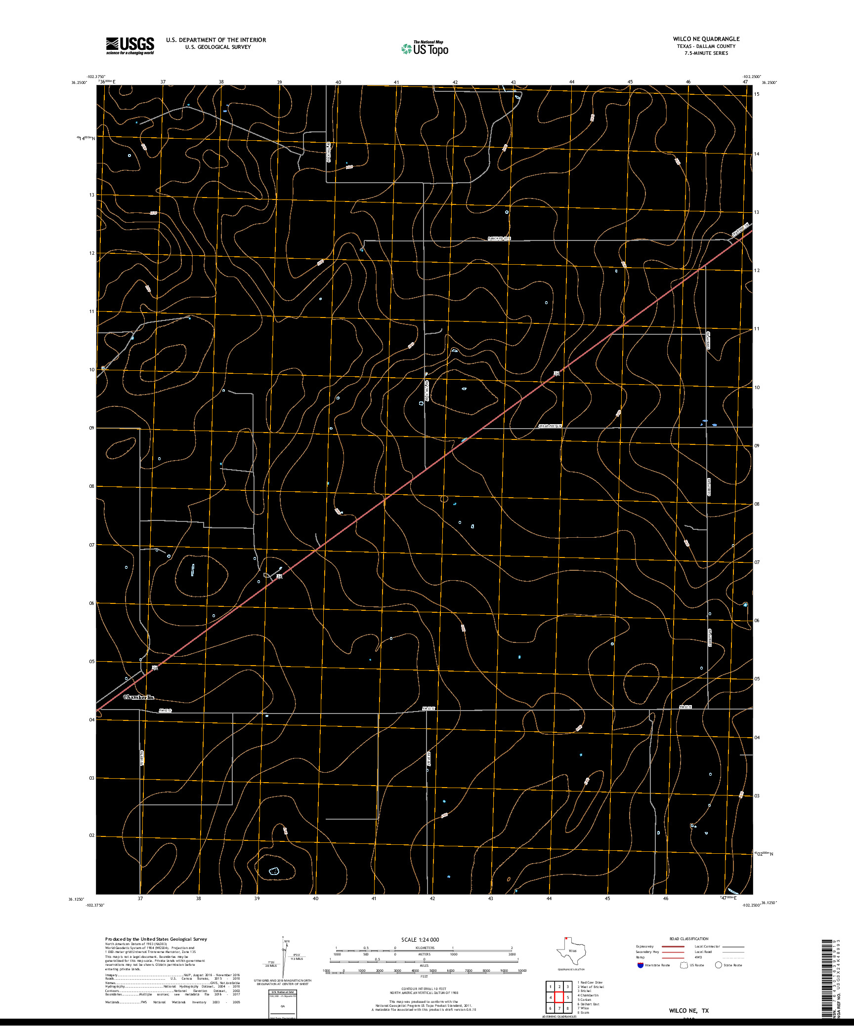 USGS US TOPO 7.5-MINUTE MAP FOR WILCO NE, TX 2019