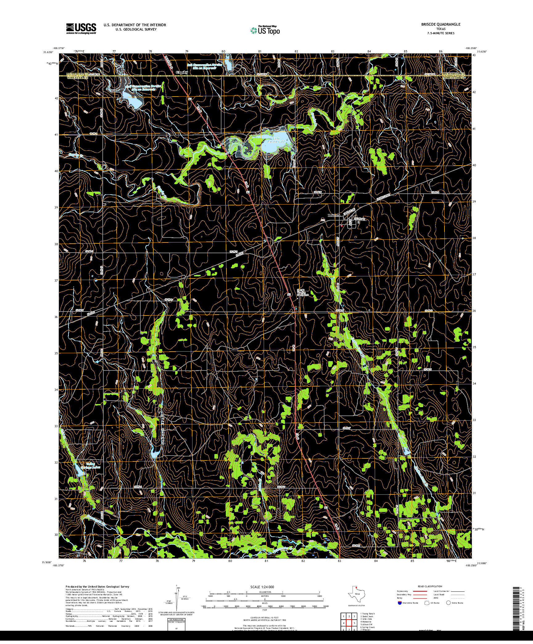 USGS US TOPO 7.5-MINUTE MAP FOR BRISCOE, TX 2019