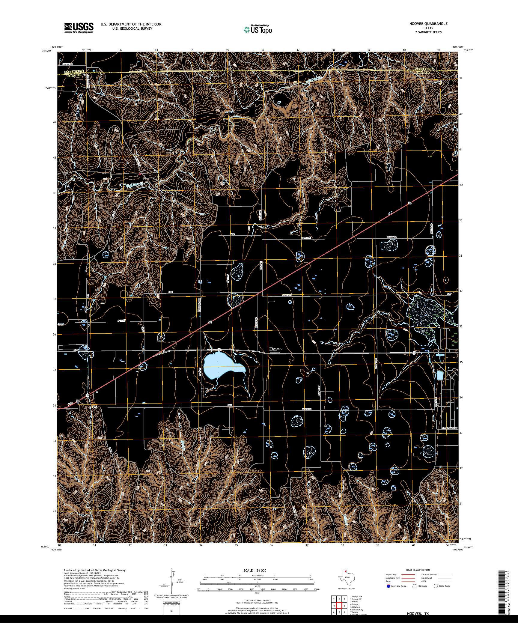 USGS US TOPO 7.5-MINUTE MAP FOR HOOVER, TX 2019
