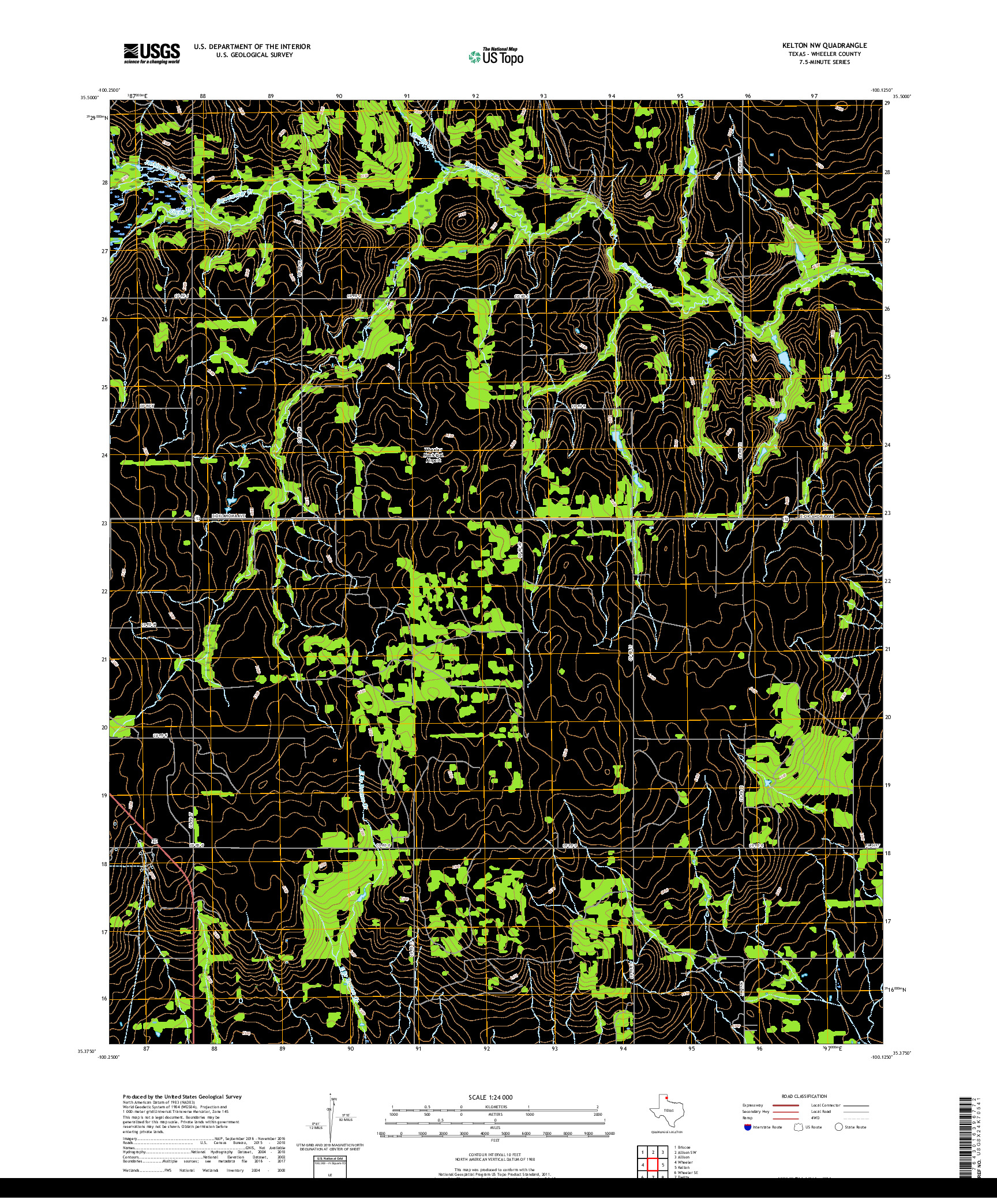 USGS US TOPO 7.5-MINUTE MAP FOR KELTON NW, TX 2019