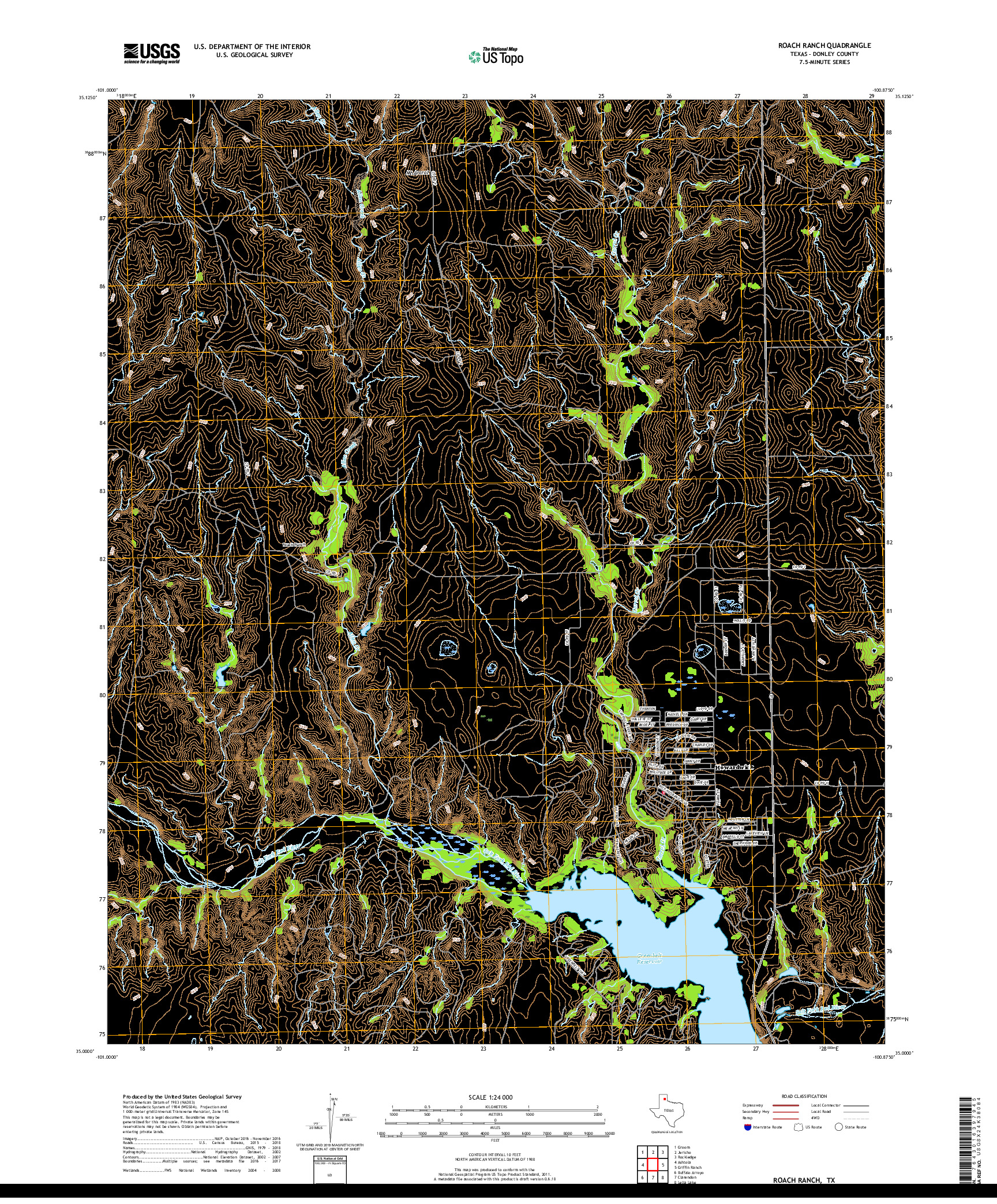 USGS US TOPO 7.5-MINUTE MAP FOR ROACH RANCH, TX 2019