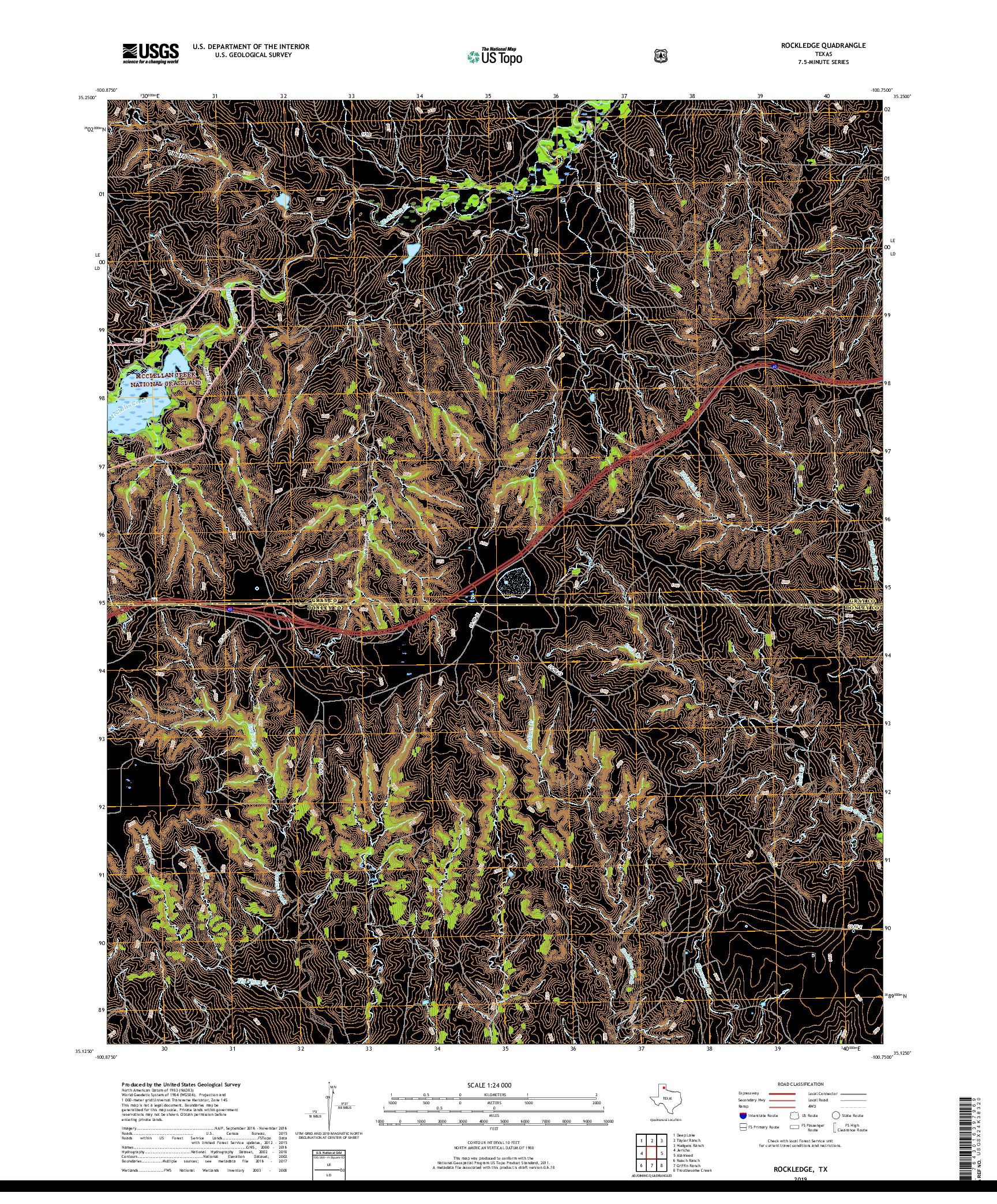 USGS US TOPO 7.5-MINUTE MAP FOR ROCKLEDGE, TX 2019