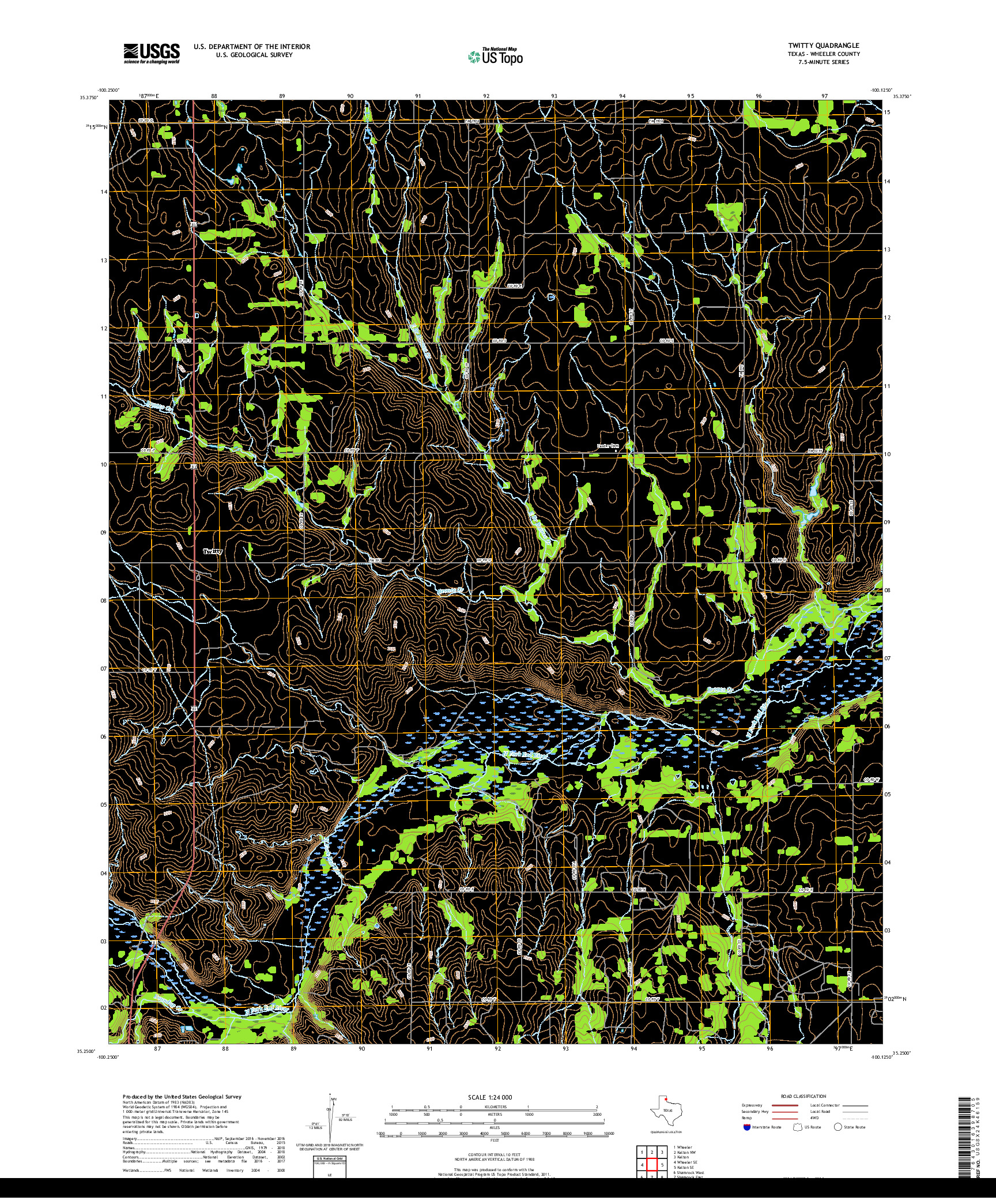 USGS US TOPO 7.5-MINUTE MAP FOR TWITTY, TX 2019