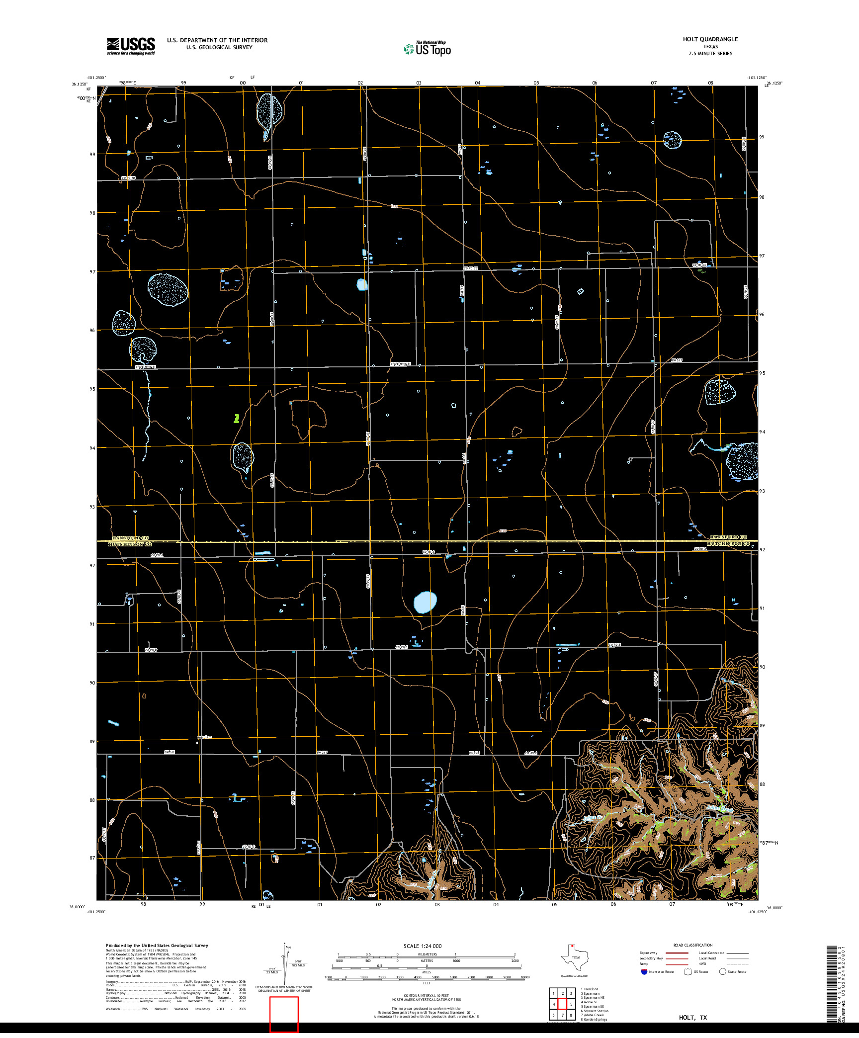 USGS US TOPO 7.5-MINUTE MAP FOR HOLT, TX 2019