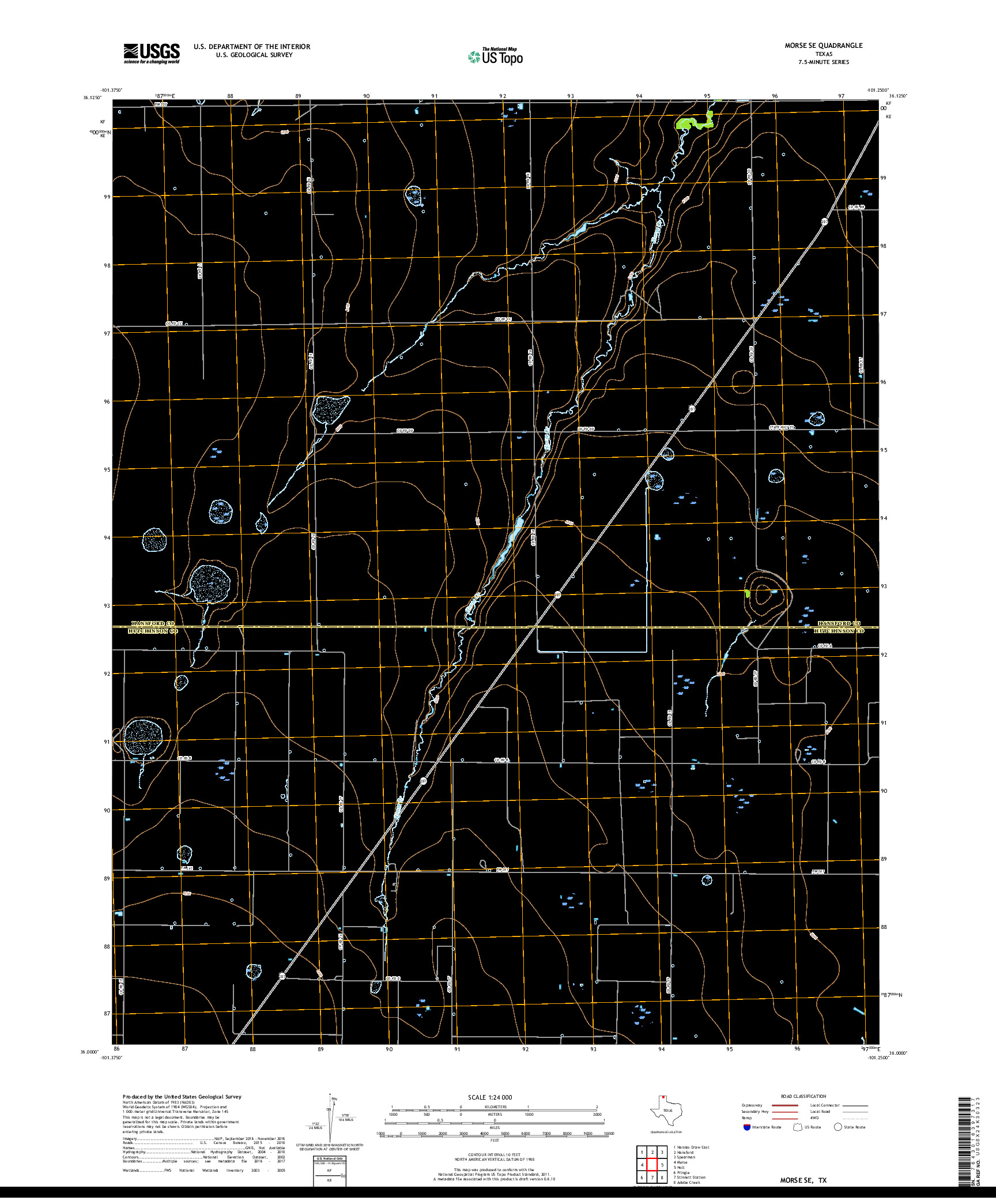 USGS US TOPO 7.5-MINUTE MAP FOR MORSE SE, TX 2019