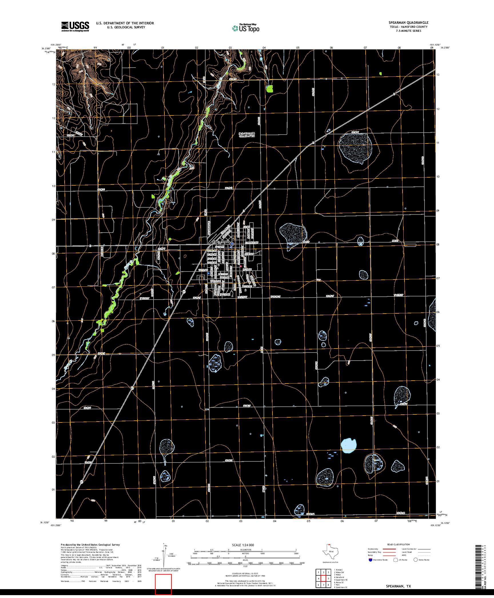 USGS US TOPO 7.5-MINUTE MAP FOR SPEARMAN, TX 2019