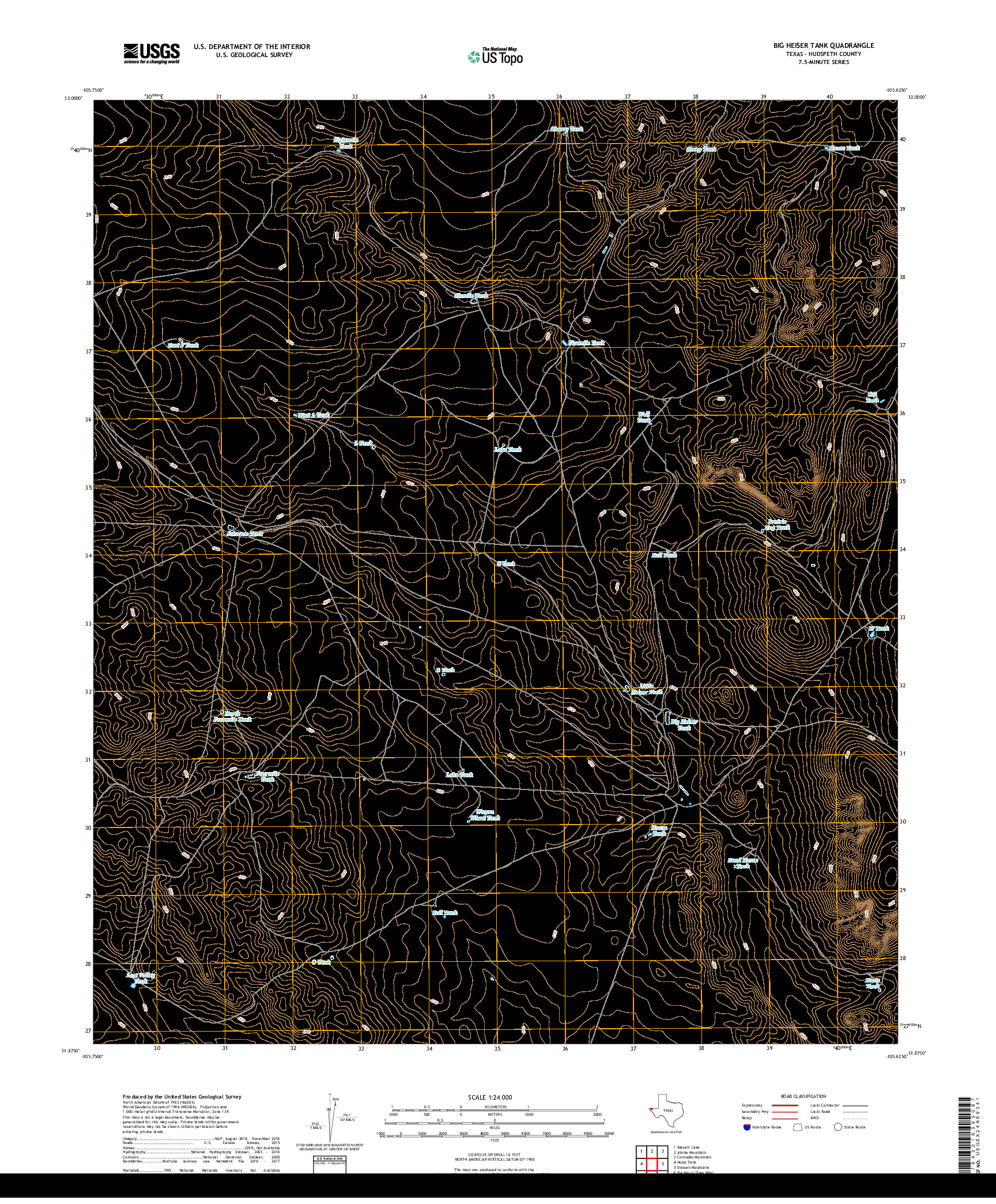 USGS US TOPO 7.5-MINUTE MAP FOR BIG HEISER TANK, TX 2019