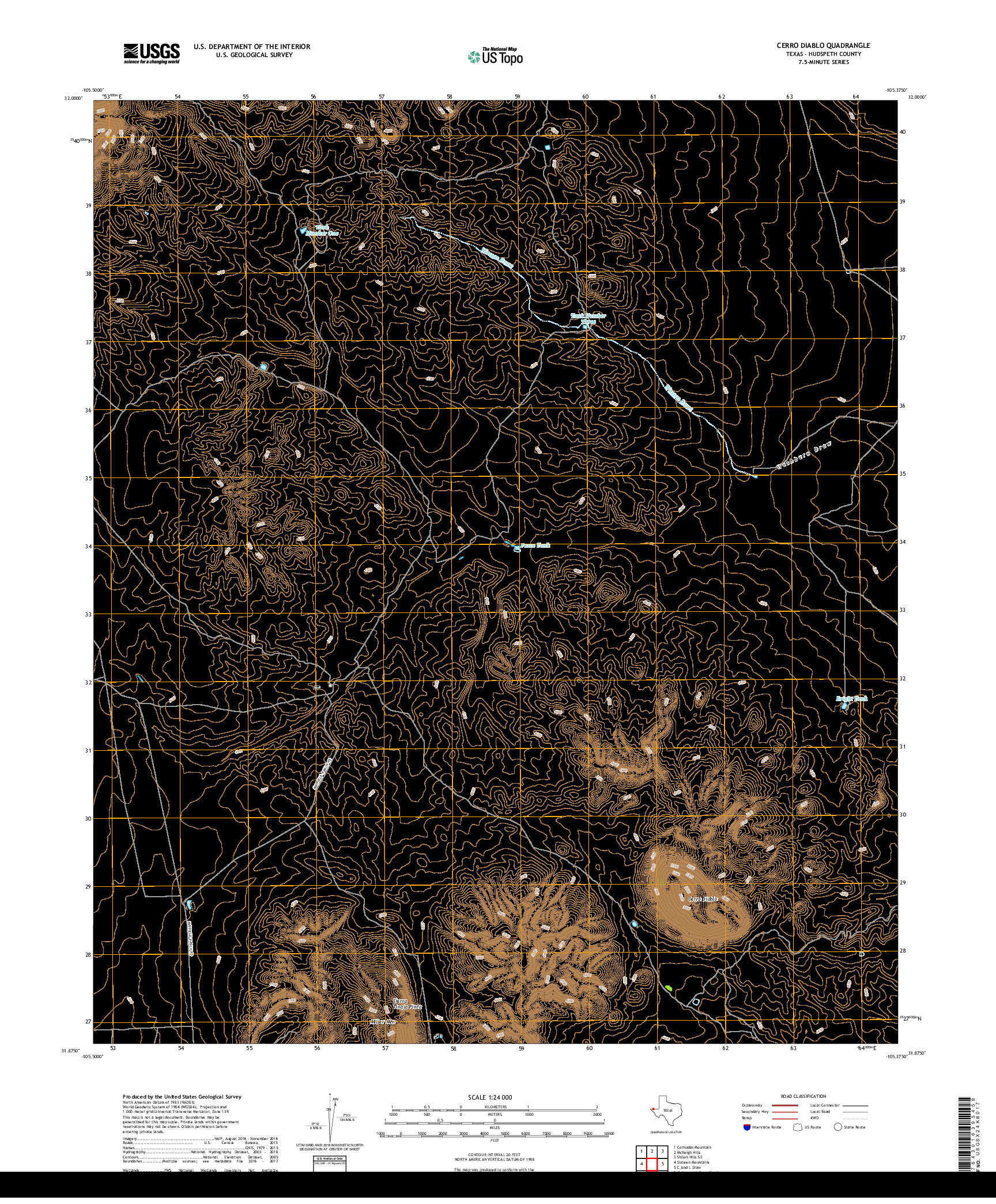 USGS US TOPO 7.5-MINUTE MAP FOR CERRO DIABLO, TX 2019