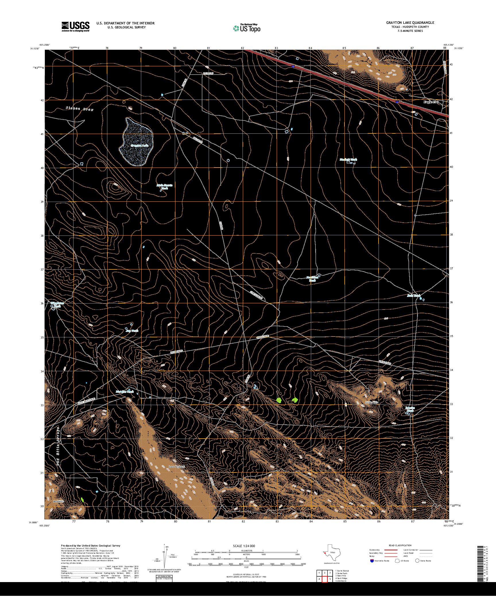 USGS US TOPO 7.5-MINUTE MAP FOR GRAYTON LAKE, TX 2019