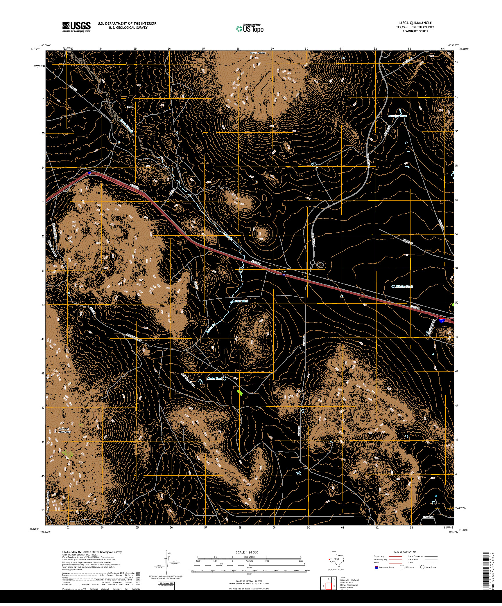 USGS US TOPO 7.5-MINUTE MAP FOR LASCA, TX 2019