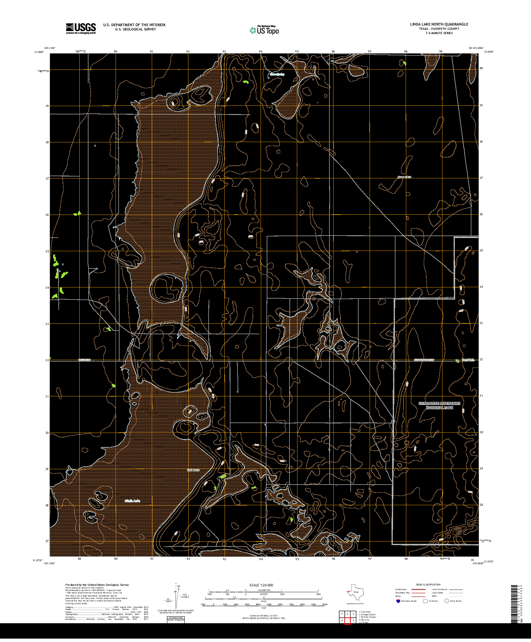 USGS US TOPO 7.5-MINUTE MAP FOR LINDA LAKE NORTH, TX 2019