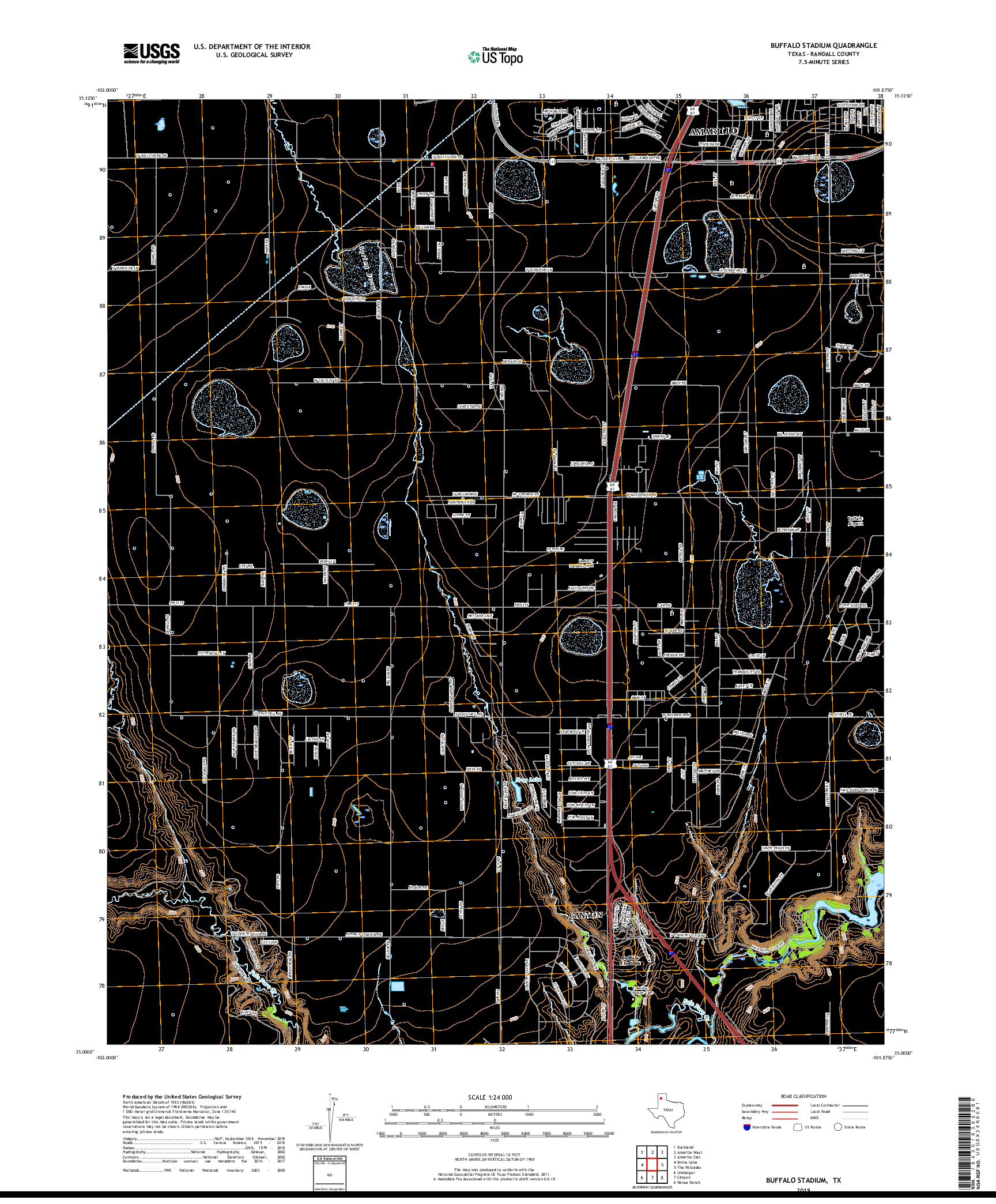 USGS US TOPO 7.5-MINUTE MAP FOR BUFFALO STADIUM, TX 2019
