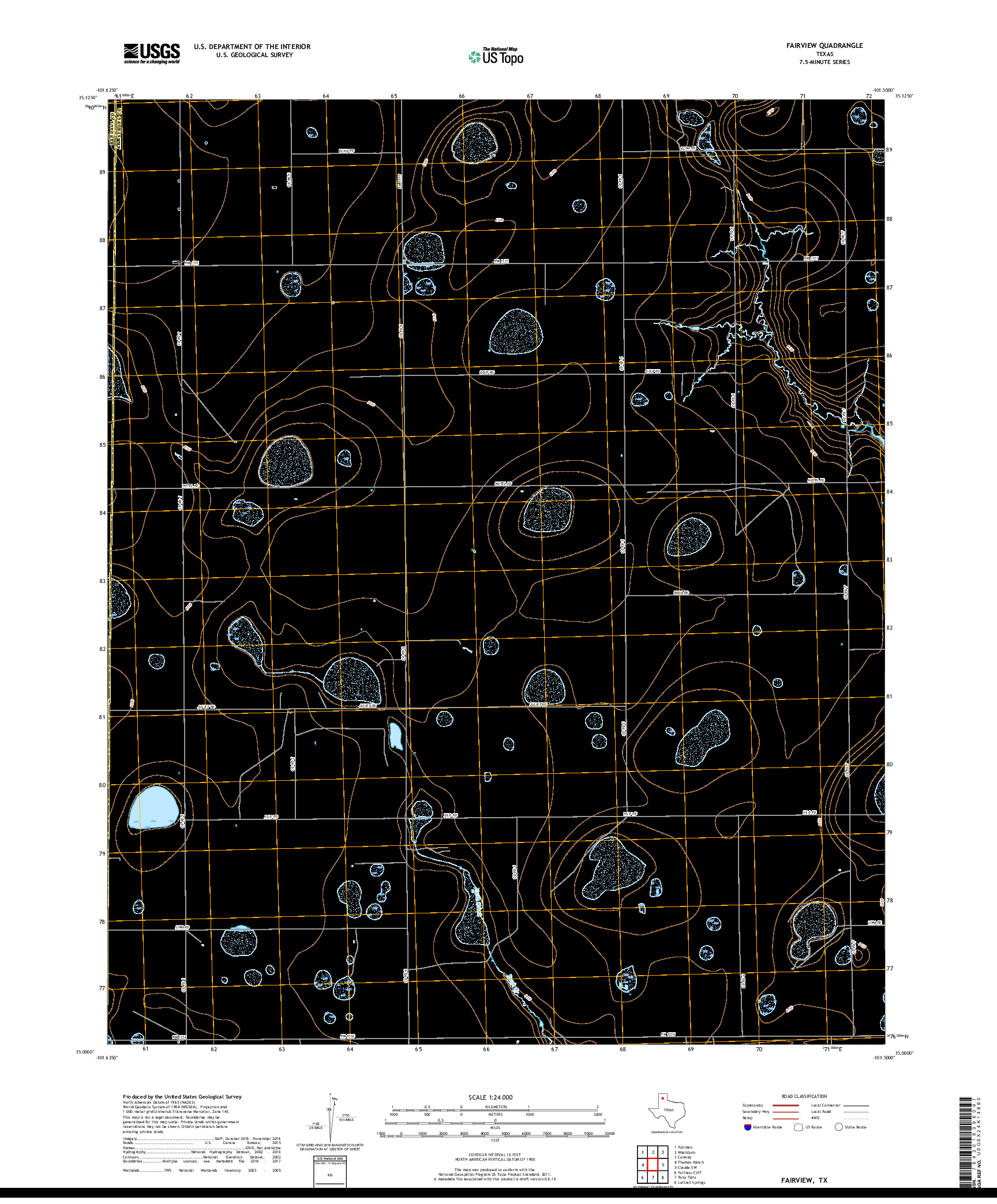 USGS US TOPO 7.5-MINUTE MAP FOR FAIRVIEW, TX 2019