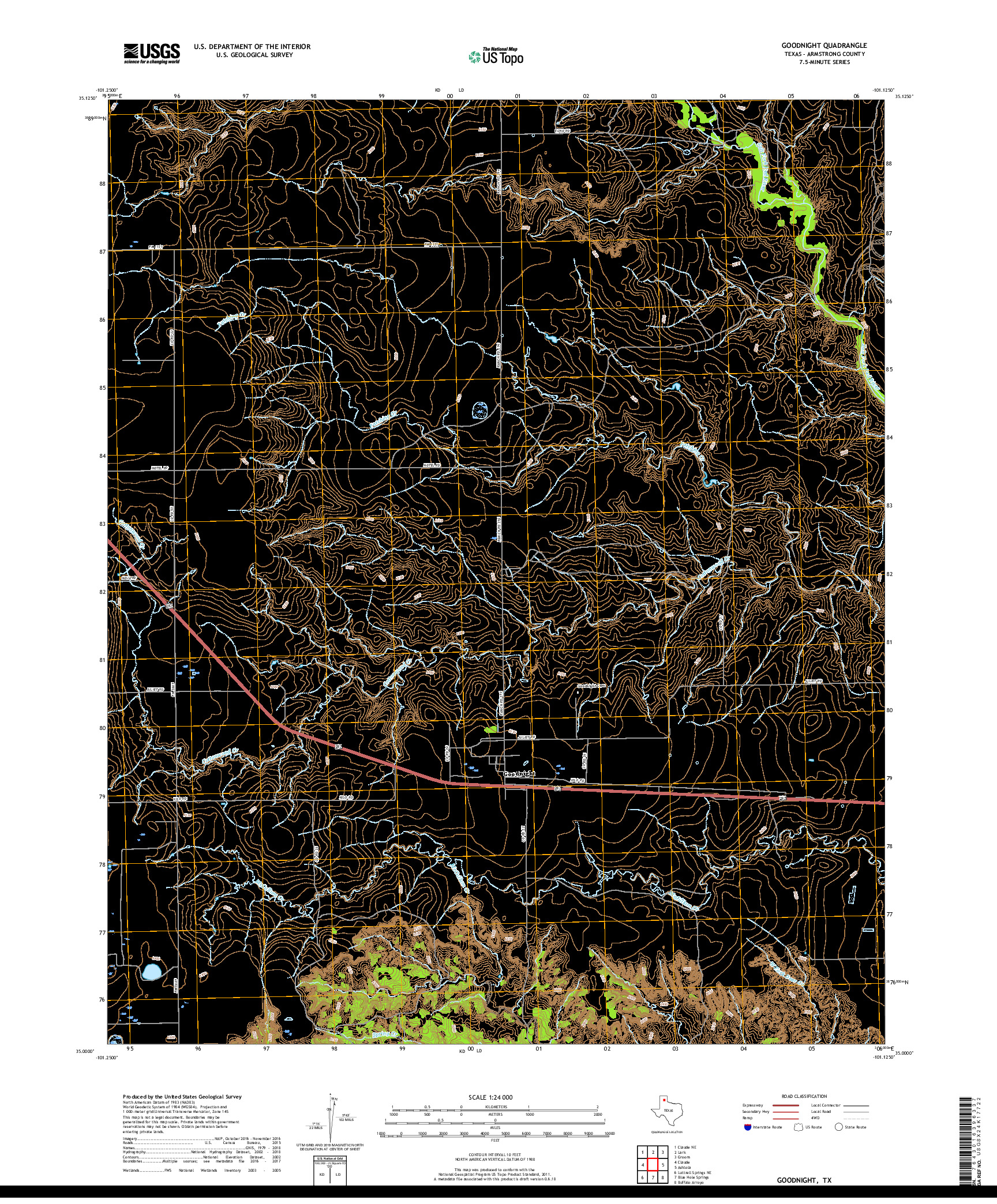 USGS US TOPO 7.5-MINUTE MAP FOR GOODNIGHT, TX 2019