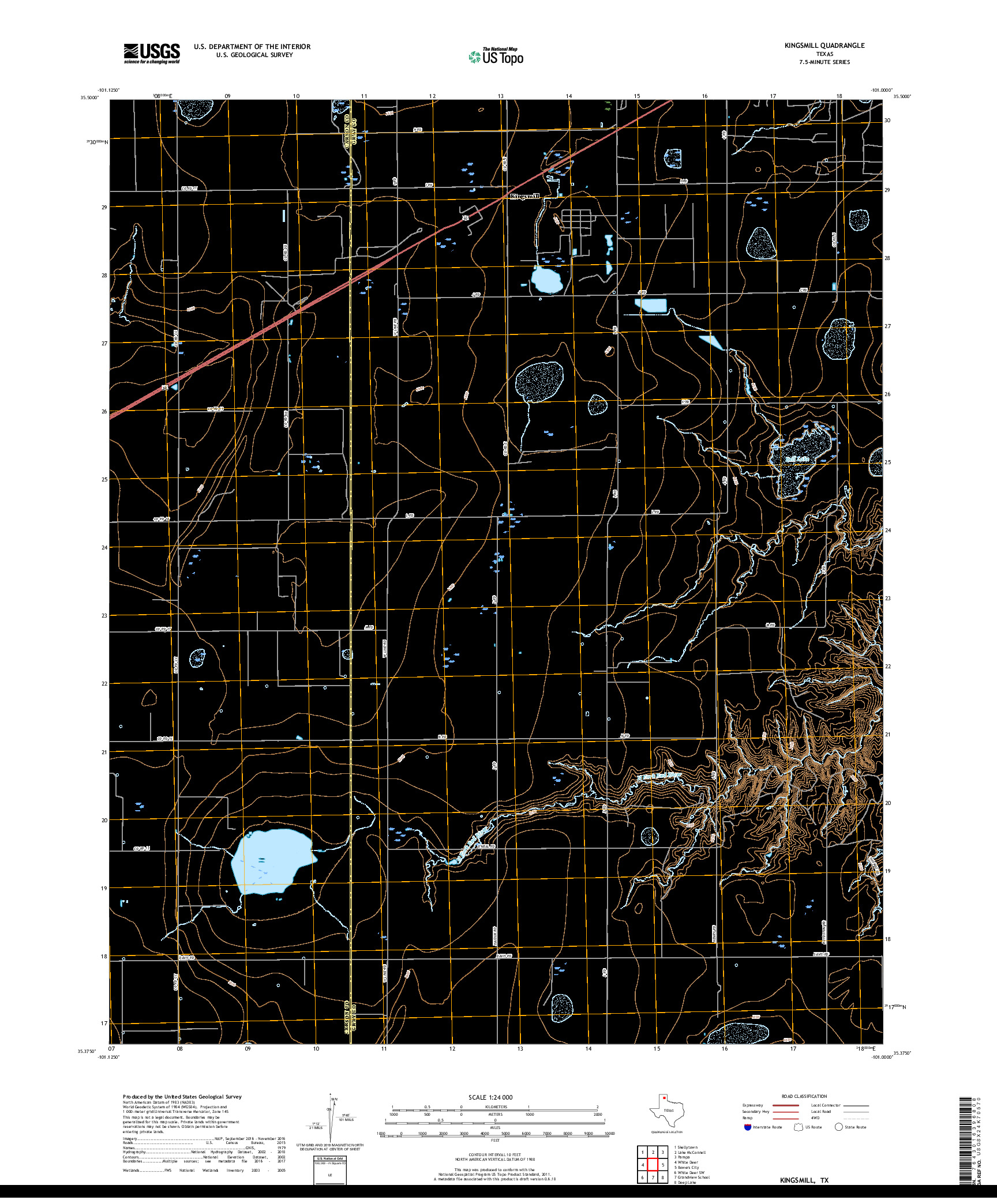 USGS US TOPO 7.5-MINUTE MAP FOR KINGSMILL, TX 2019