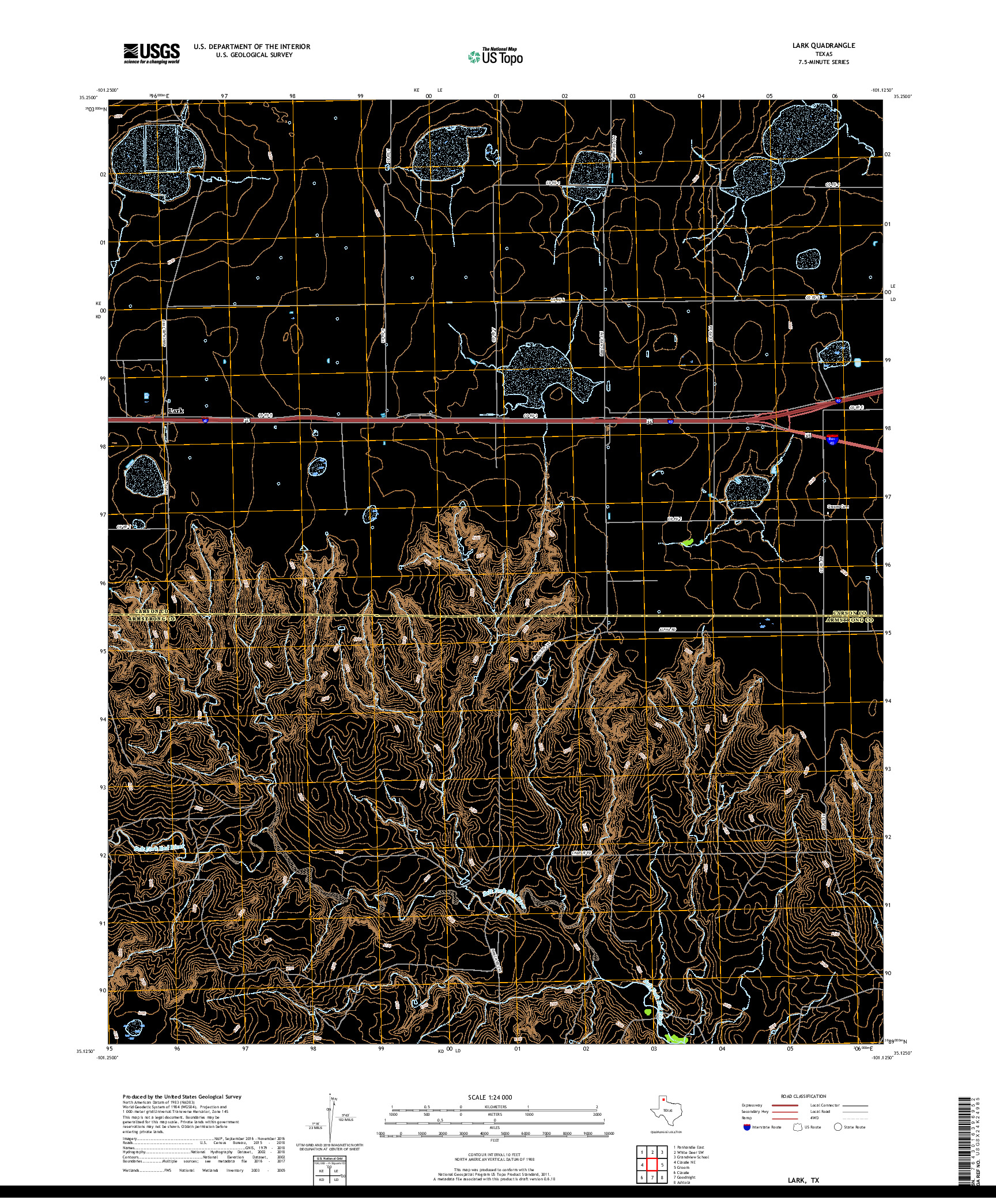 USGS US TOPO 7.5-MINUTE MAP FOR LARK, TX 2019
