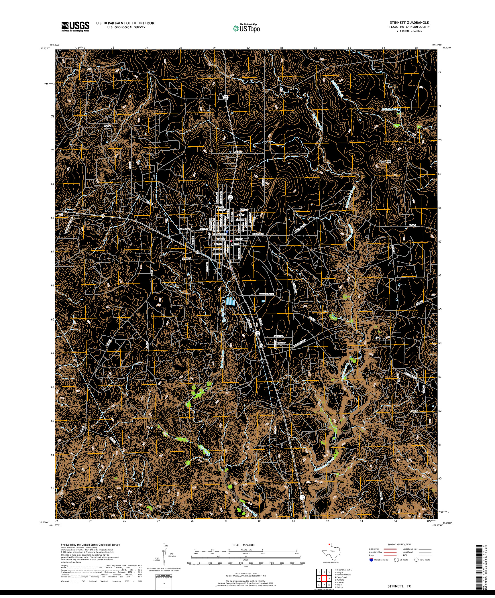 USGS US TOPO 7.5-MINUTE MAP FOR STINNETT, TX 2019