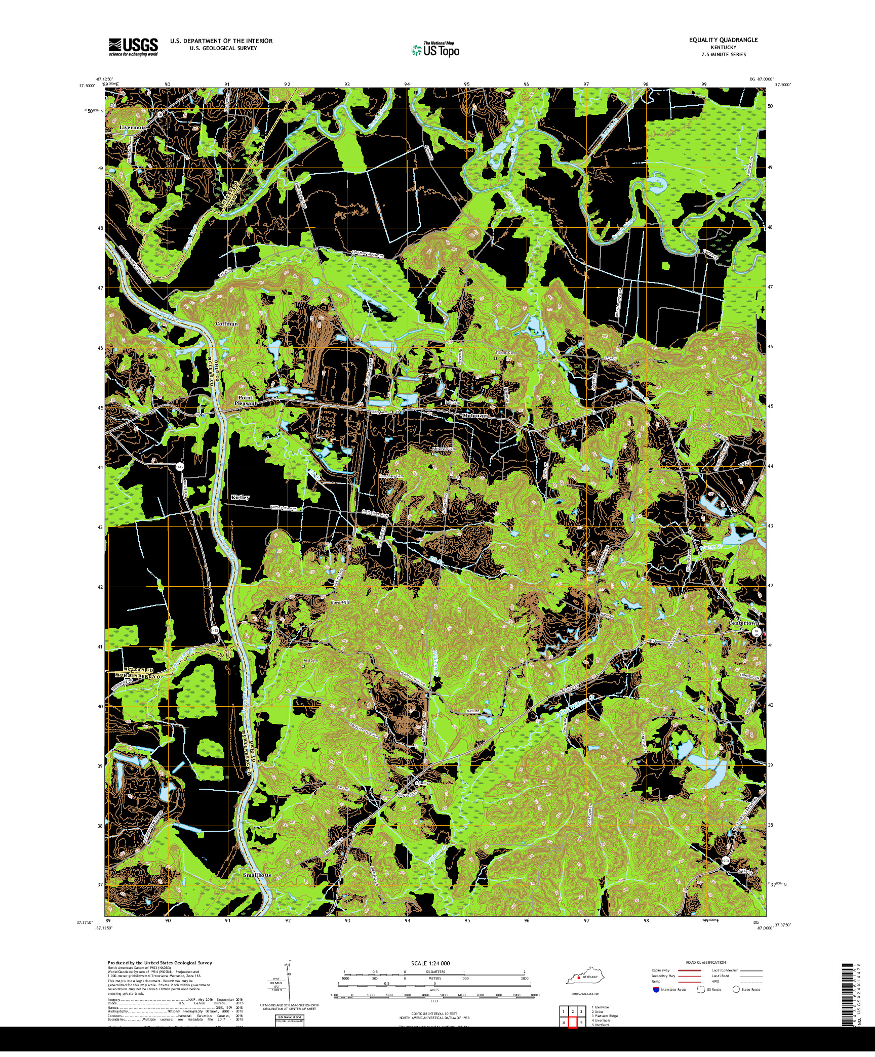 USGS US TOPO 7.5-MINUTE MAP FOR EQUALITY, KY 2019