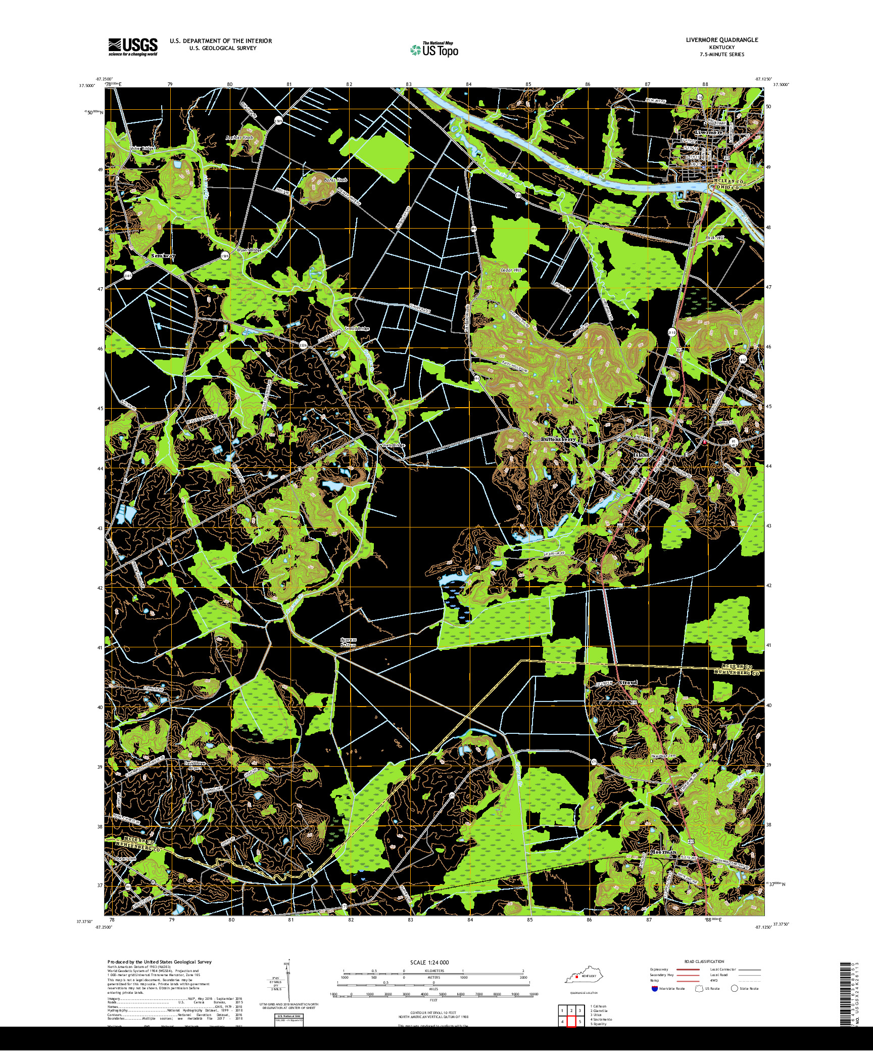 USGS US TOPO 7.5-MINUTE MAP FOR LIVERMORE, KY 2019