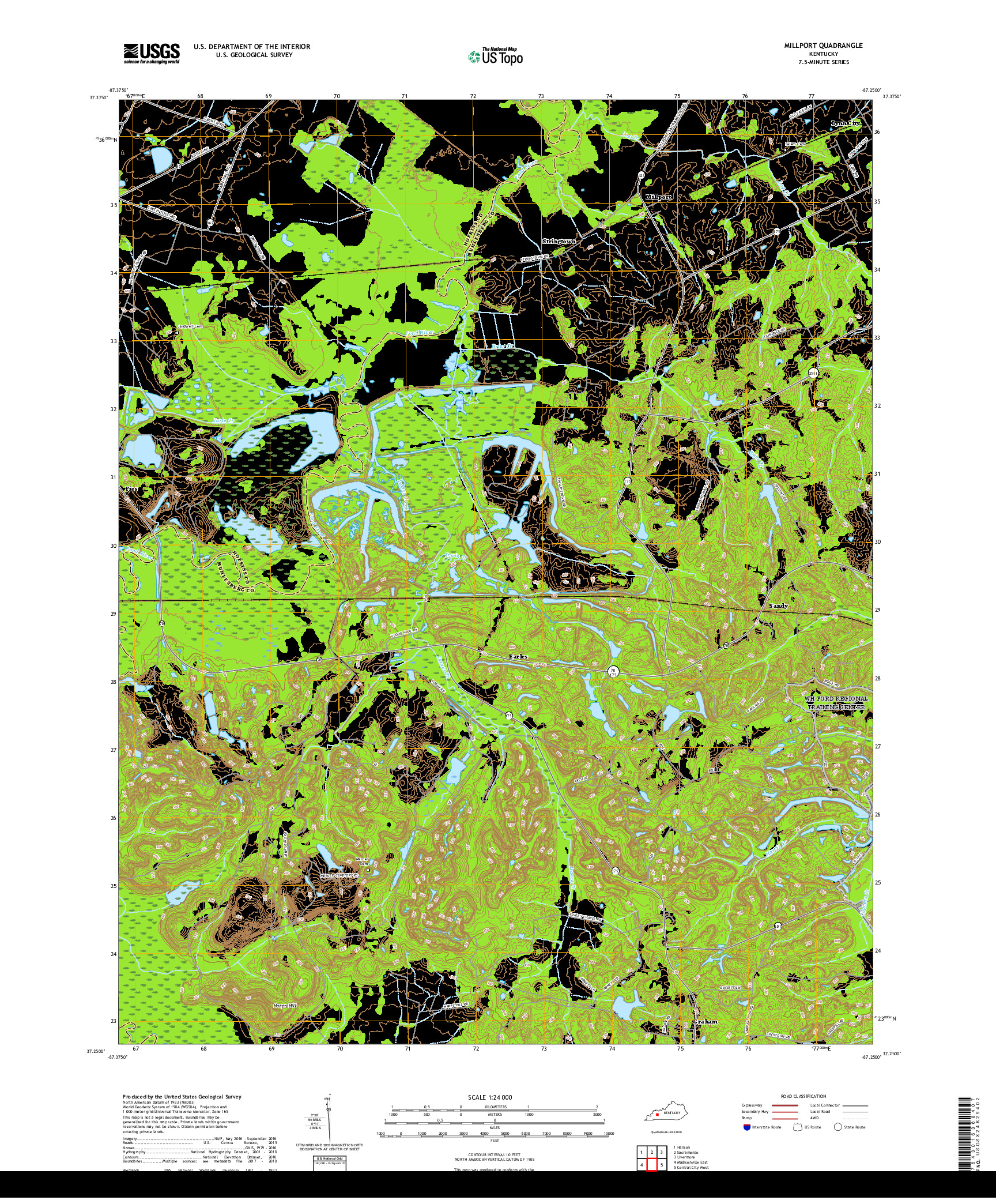 USGS US TOPO 7.5-MINUTE MAP FOR MILLPORT, KY 2019