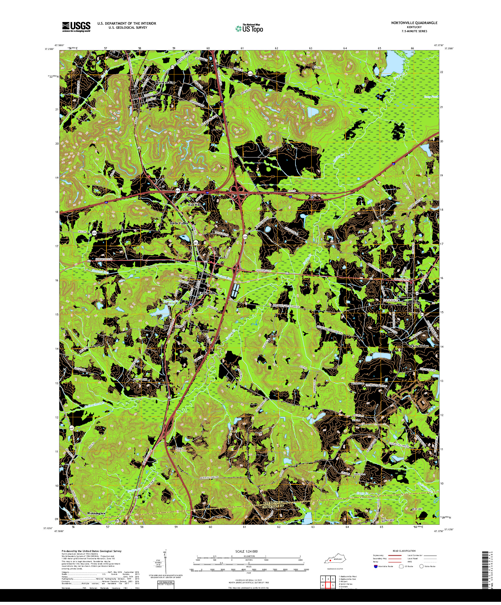 USGS US TOPO 7.5-MINUTE MAP FOR NORTONVILLE, KY 2019