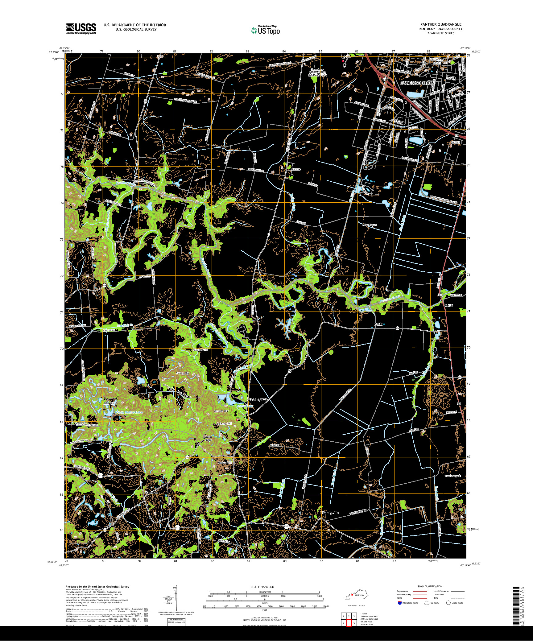 USGS US TOPO 7.5-MINUTE MAP FOR PANTHER, KY 2019