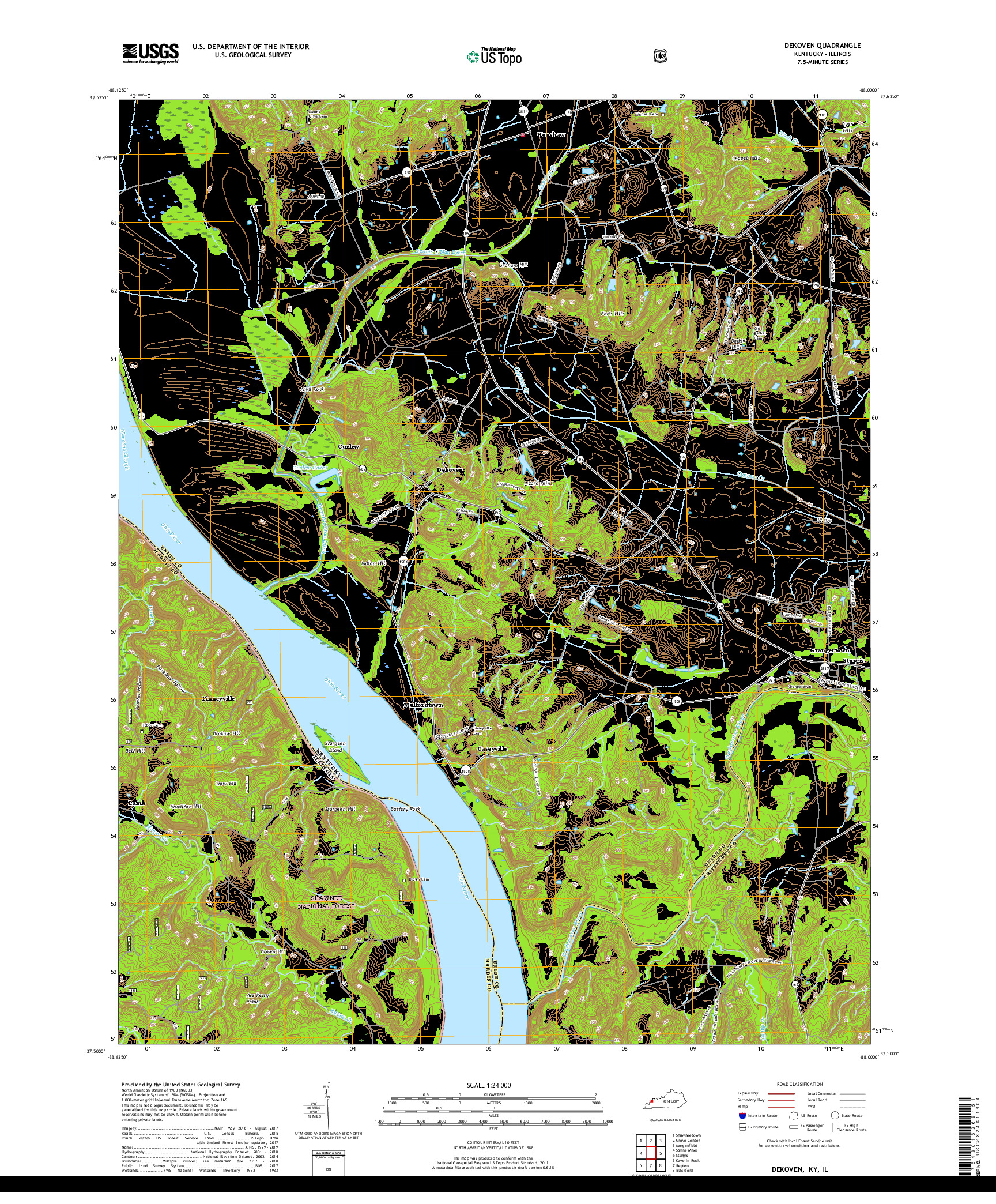 USGS US TOPO 7.5-MINUTE MAP FOR DEKOVEN, KY,IL 2019