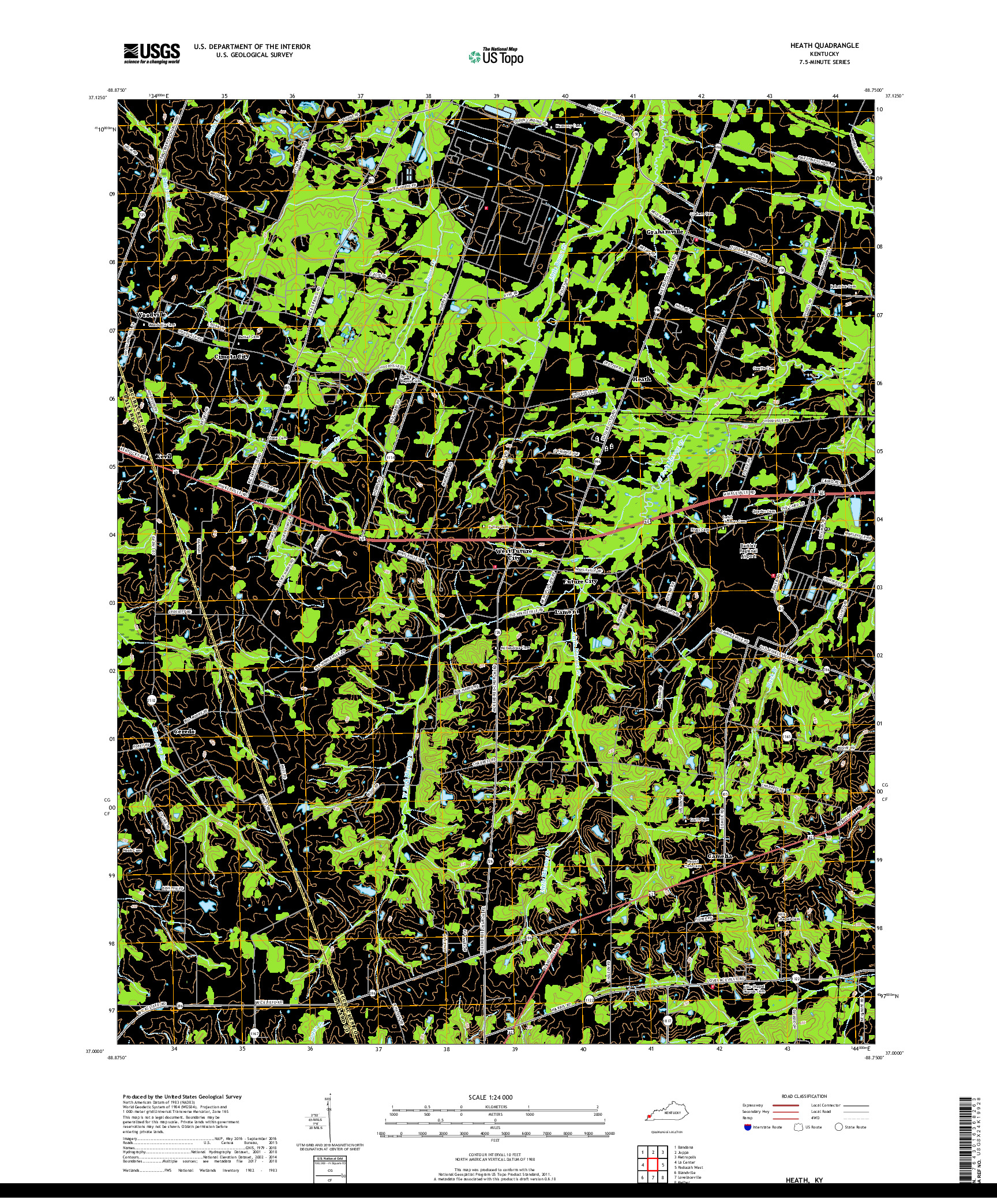 USGS US TOPO 7.5-MINUTE MAP FOR HEATH, KY 2019