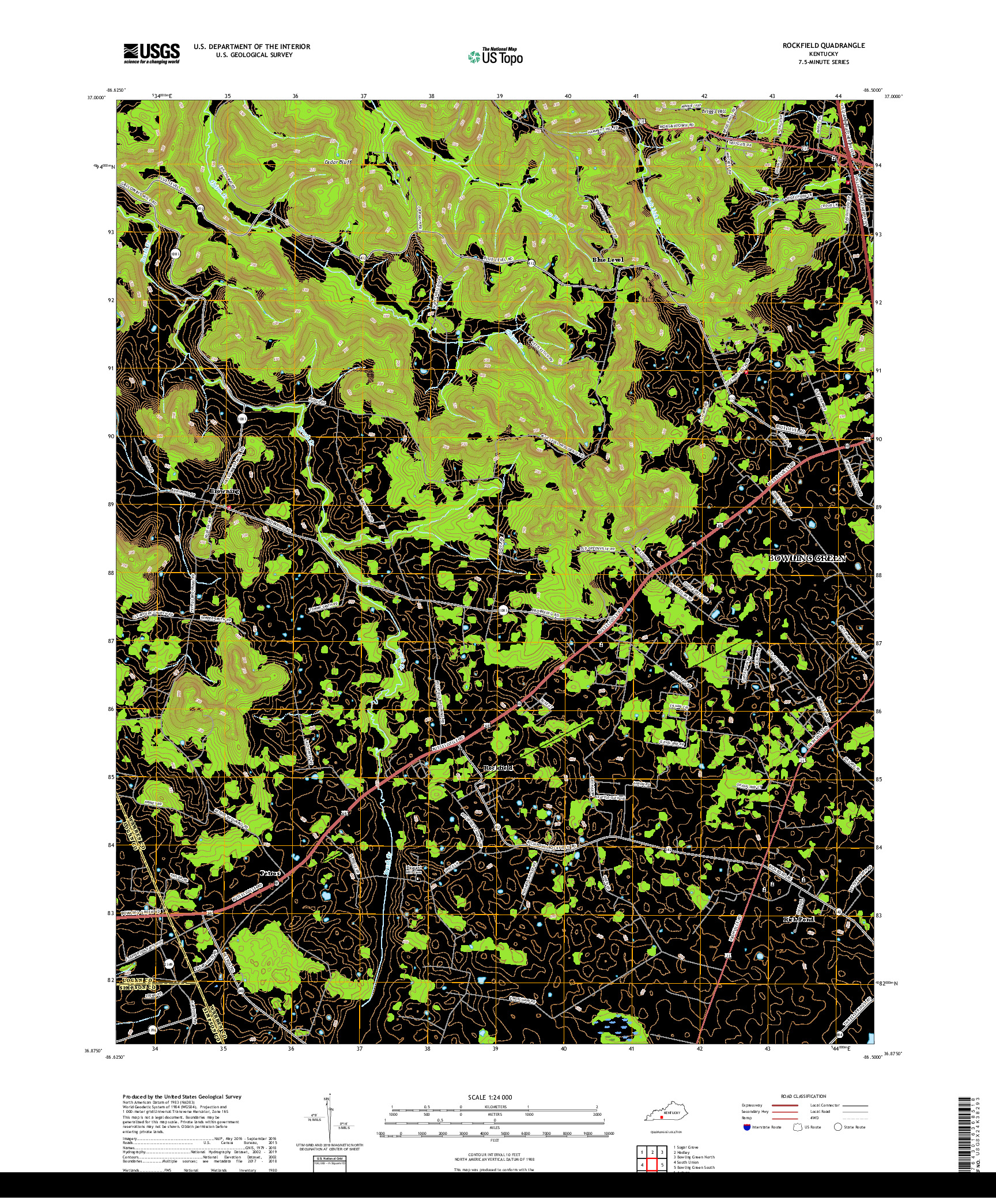 USGS US TOPO 7.5-MINUTE MAP FOR ROCKFIELD, KY 2019