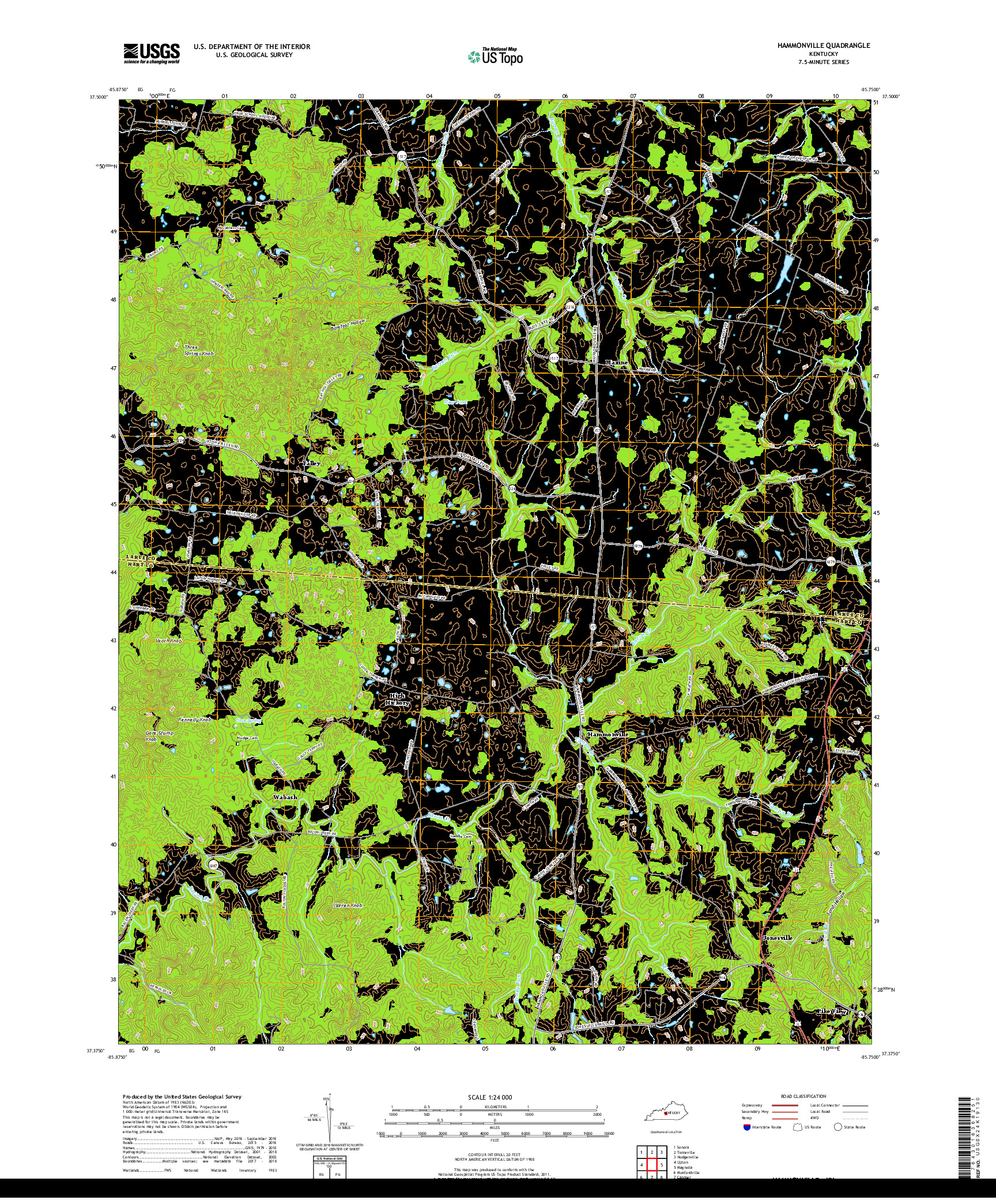 USGS US TOPO 7.5-MINUTE MAP FOR HAMMONVILLE, KY 2019