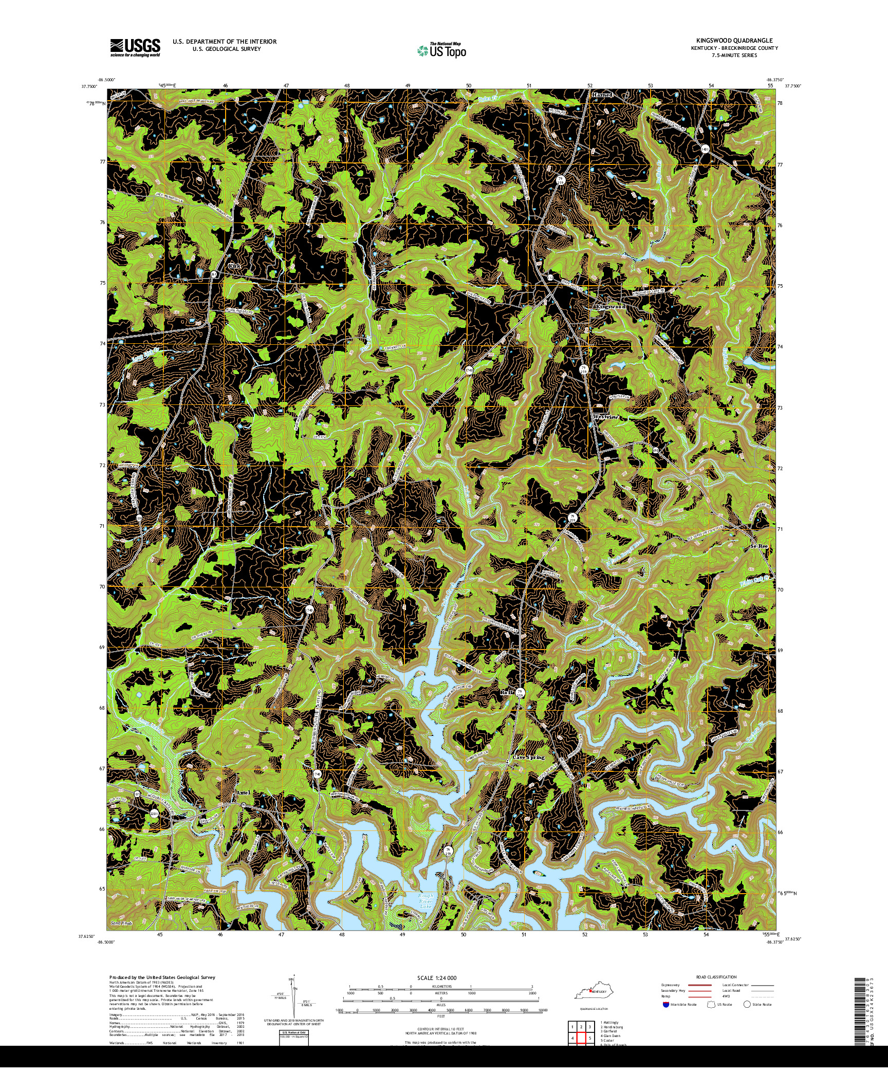 USGS US TOPO 7.5-MINUTE MAP FOR KINGSWOOD, KY 2019