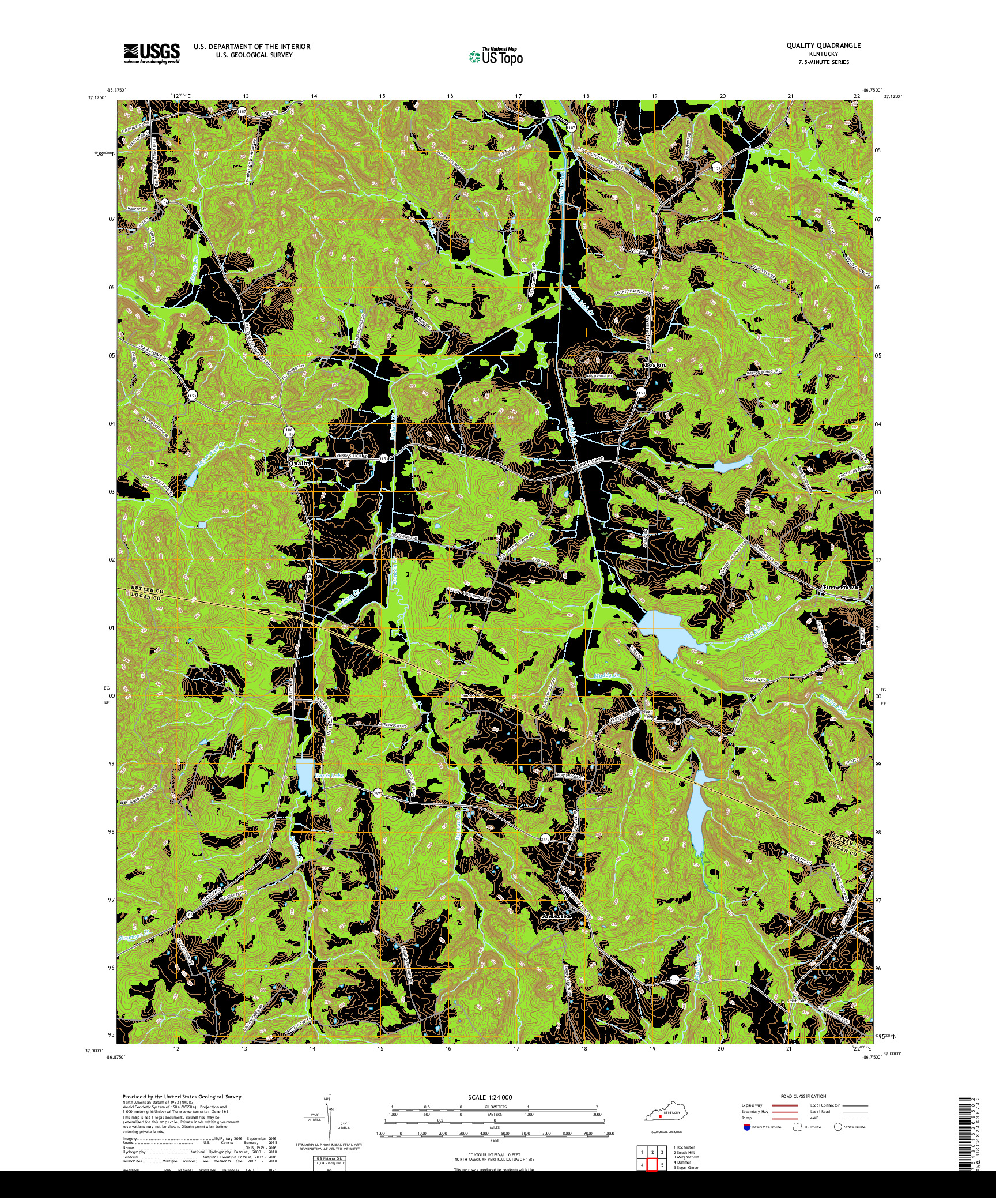 USGS US TOPO 7.5-MINUTE MAP FOR QUALITY, KY 2019